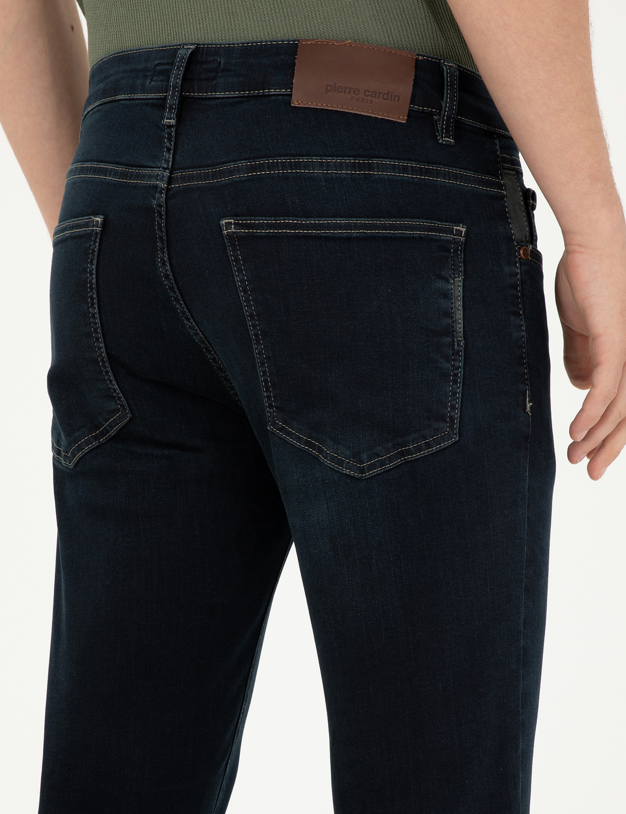Koyu Lacivert Slim Fit Jean Pantolon - Image 6