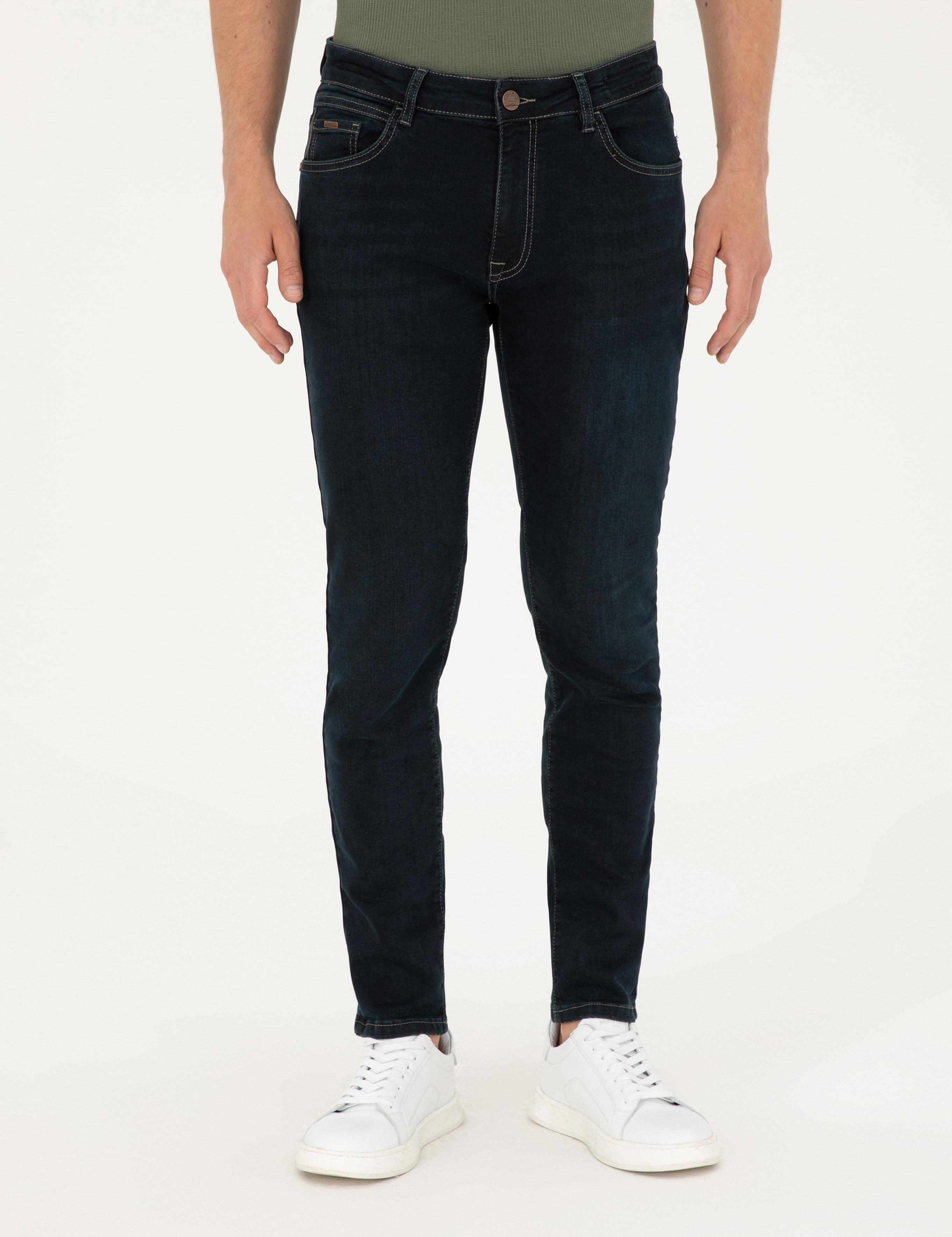 Koyu Lacivert Slim Fit Jean Pantolon