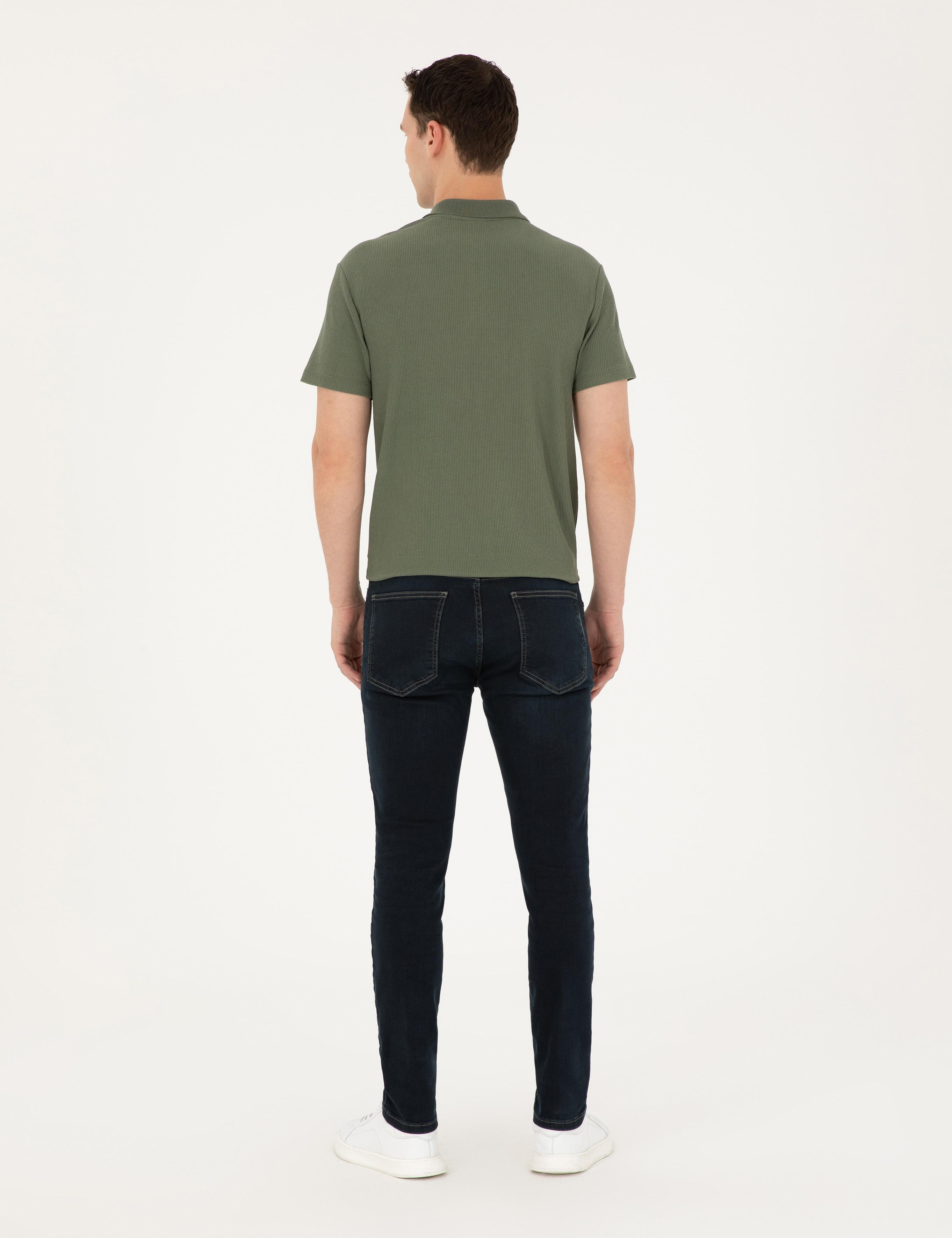 Koyu Lacivert Slim Fit Jean Pantolon