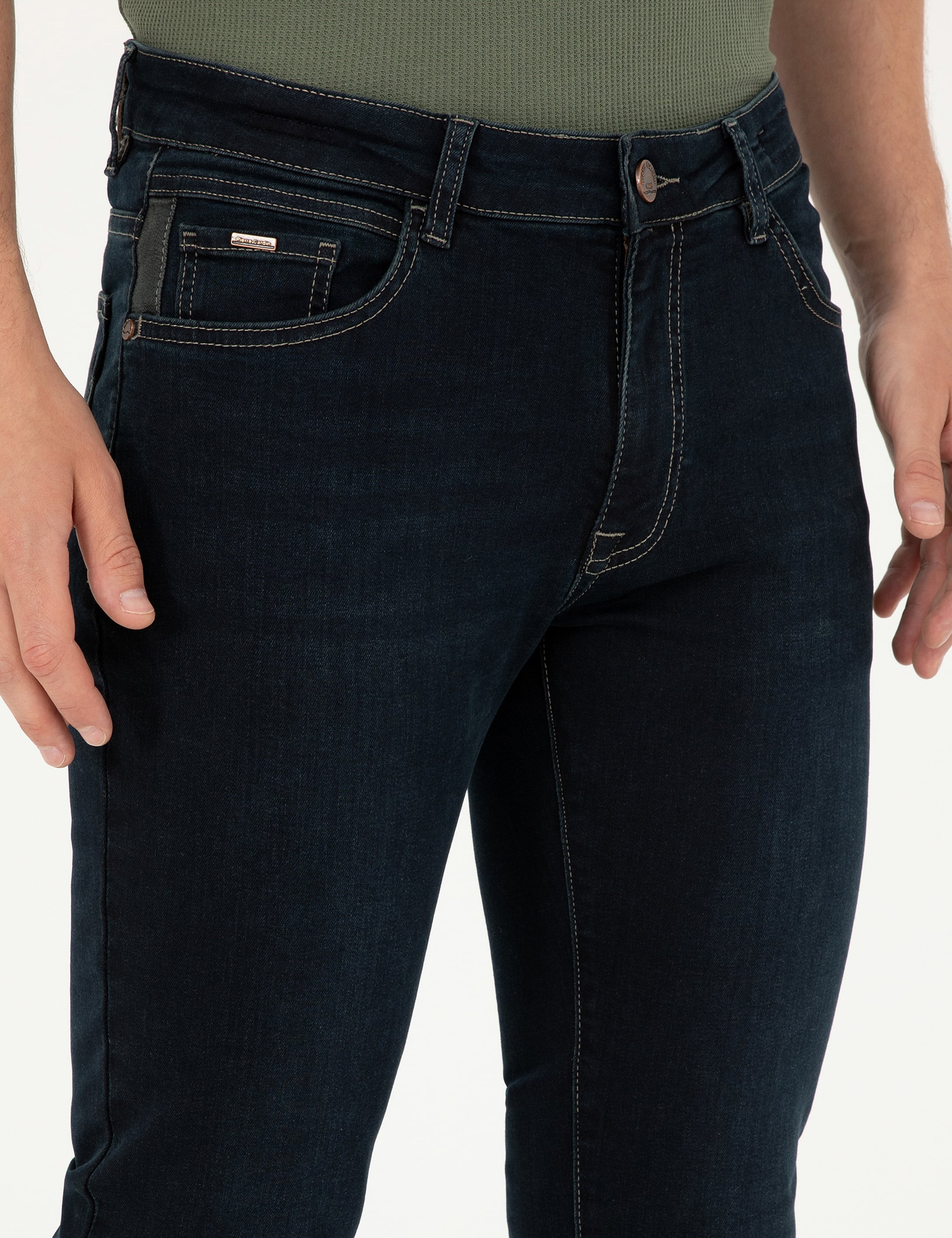 Koyu Lacivert Slim Fit Jean Pantolon - Image 5