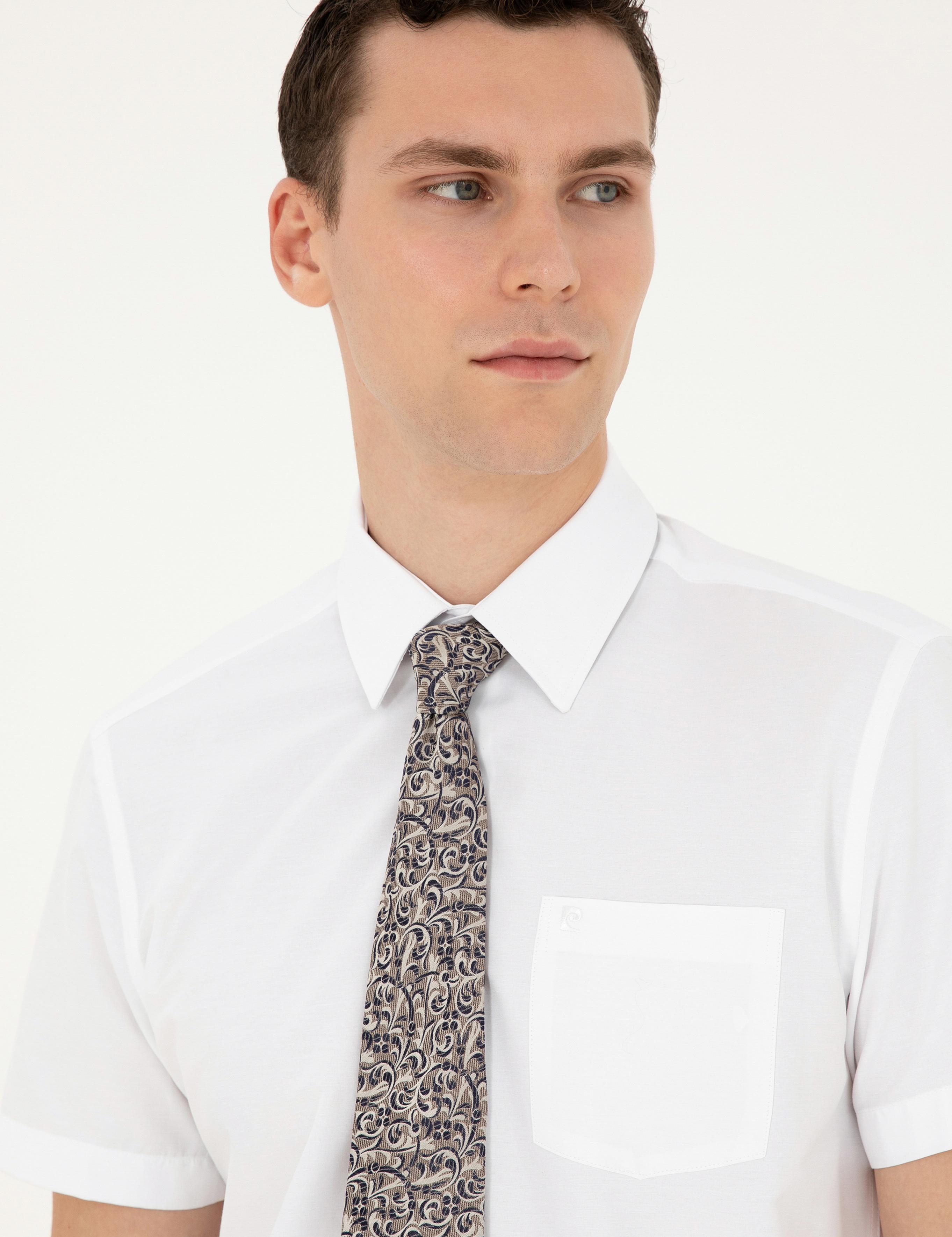 Beyaz Regular Fit Kısa Kollu Basic Gömlek