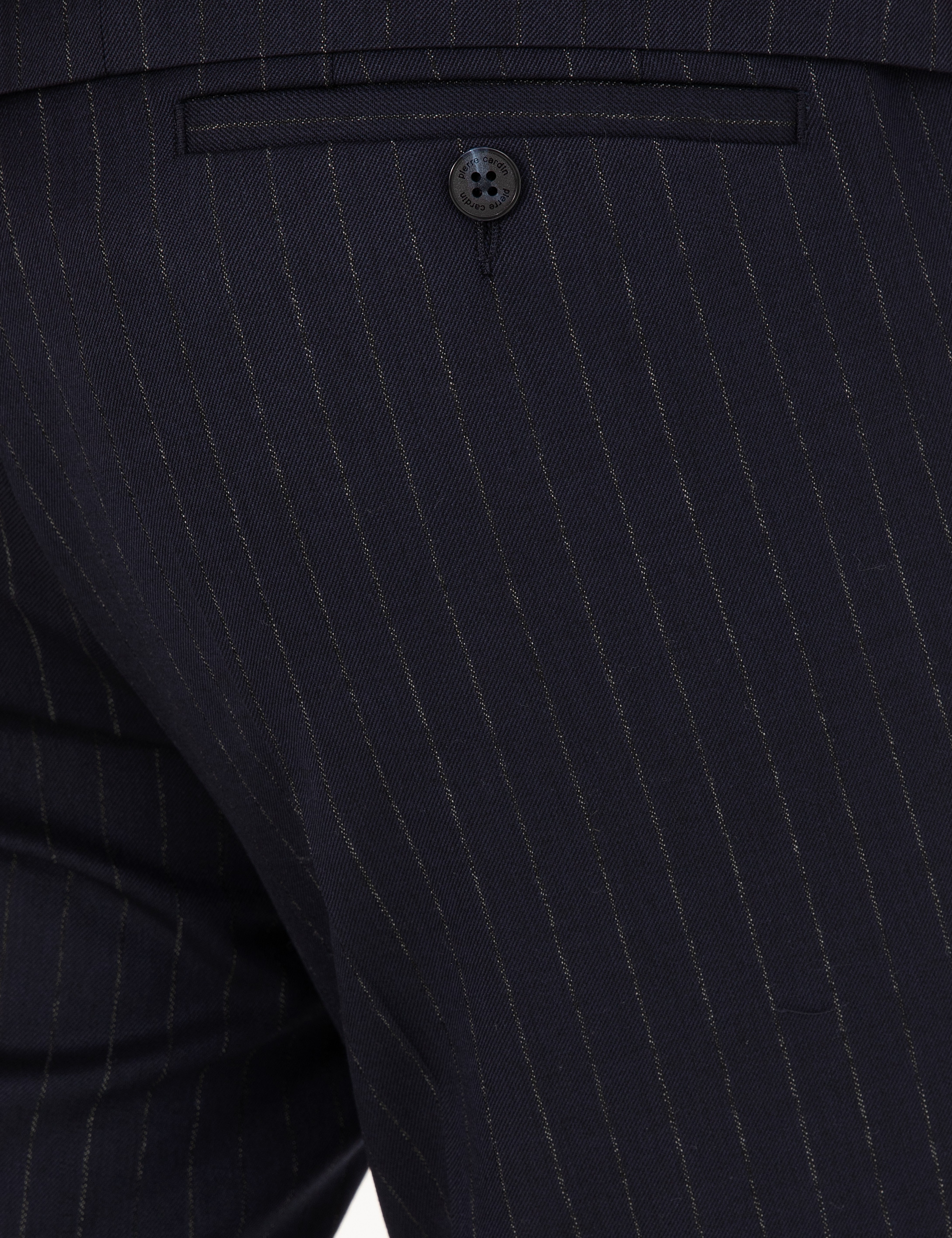 Lacivert Slim Fit Çizgili Takım Elbise - Image 7