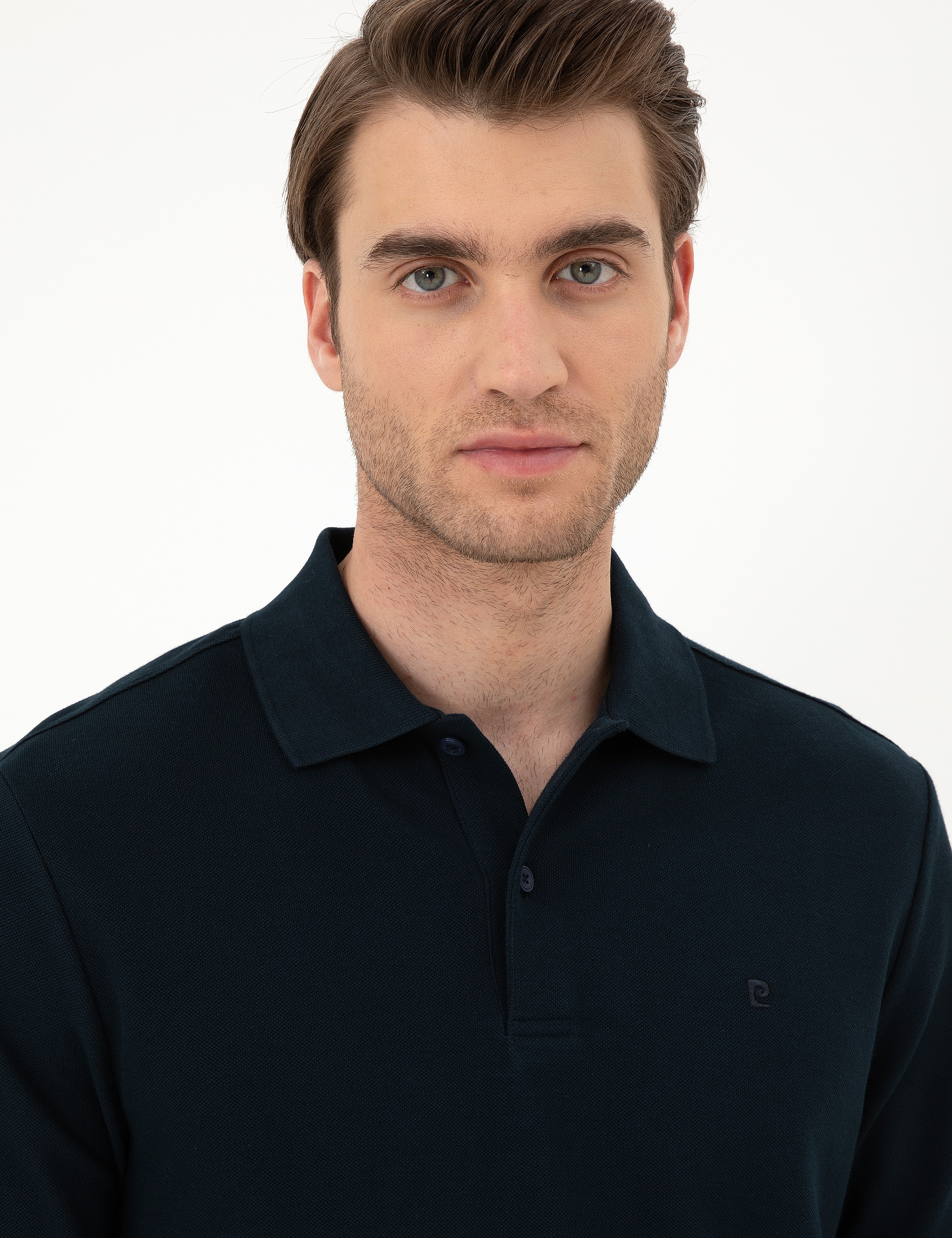 Lacivert Slim Fit Basic Sweatshirt