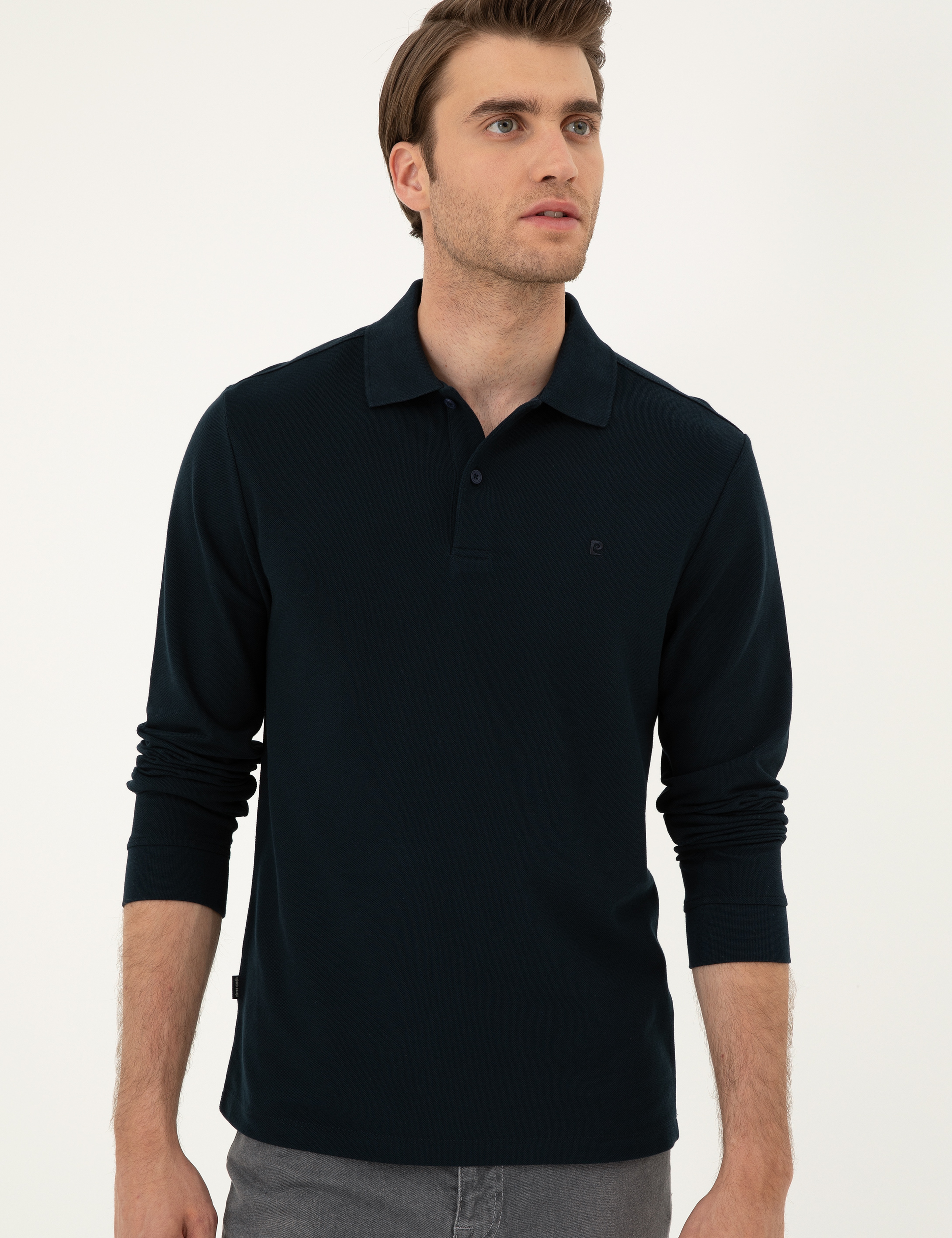 Lacivert Slim Fit Basic Sweatshirt - Image 3