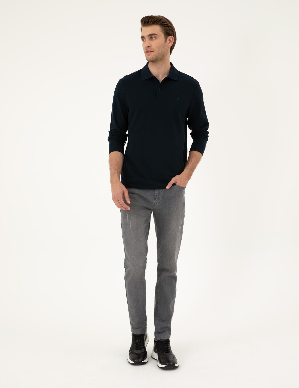 Lacivert Slim Fit Basic Sweatshirt - 50294438023