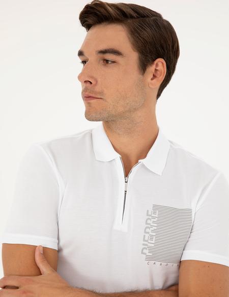 Beyaz Slim Fit Tişört - 50296591005