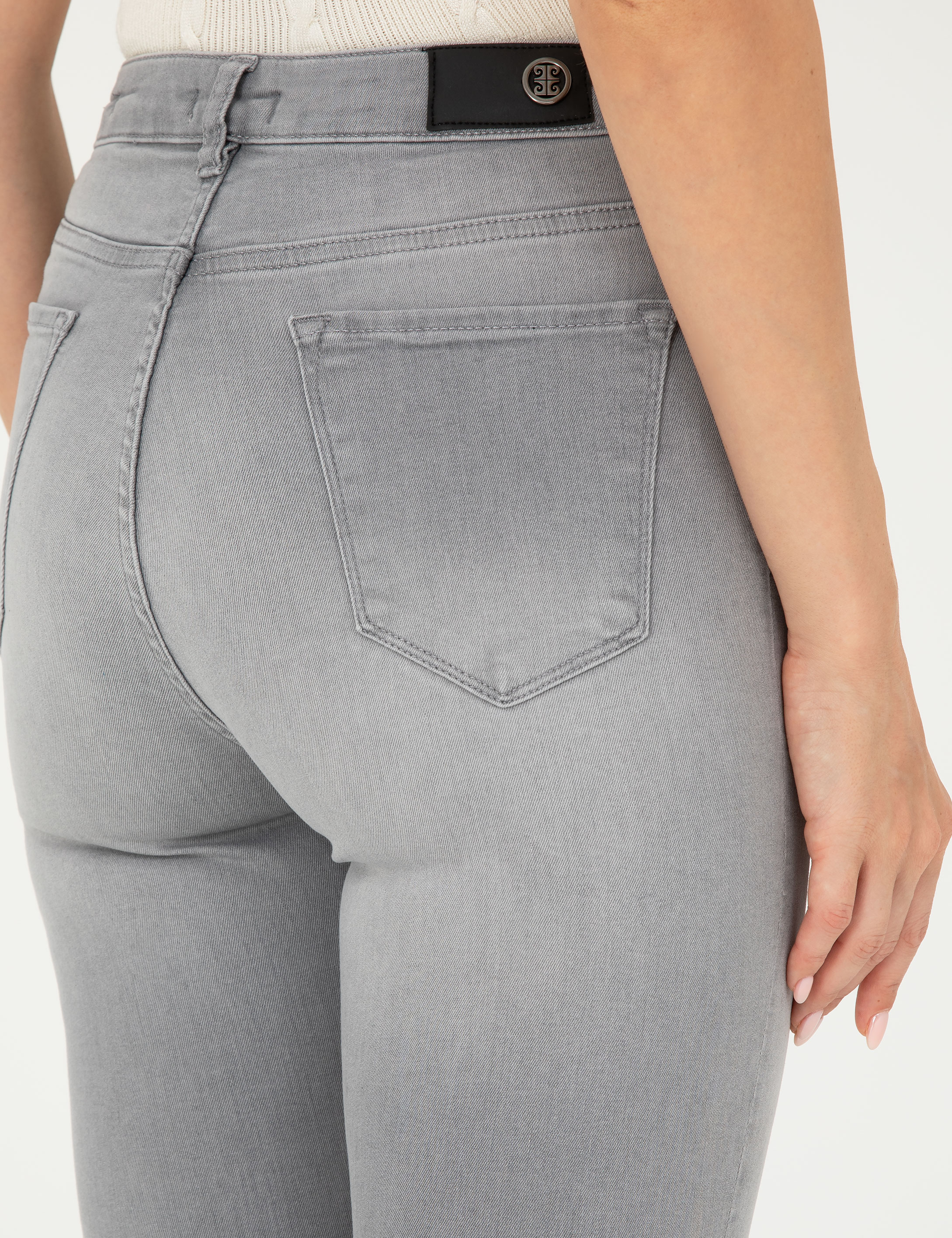 Açık Gri Skinny Fit Jean Pantolon - Image 6