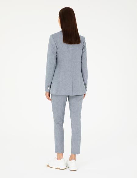 İndigo Keten Karışımlı Kumaş Pantolon - 50282103035