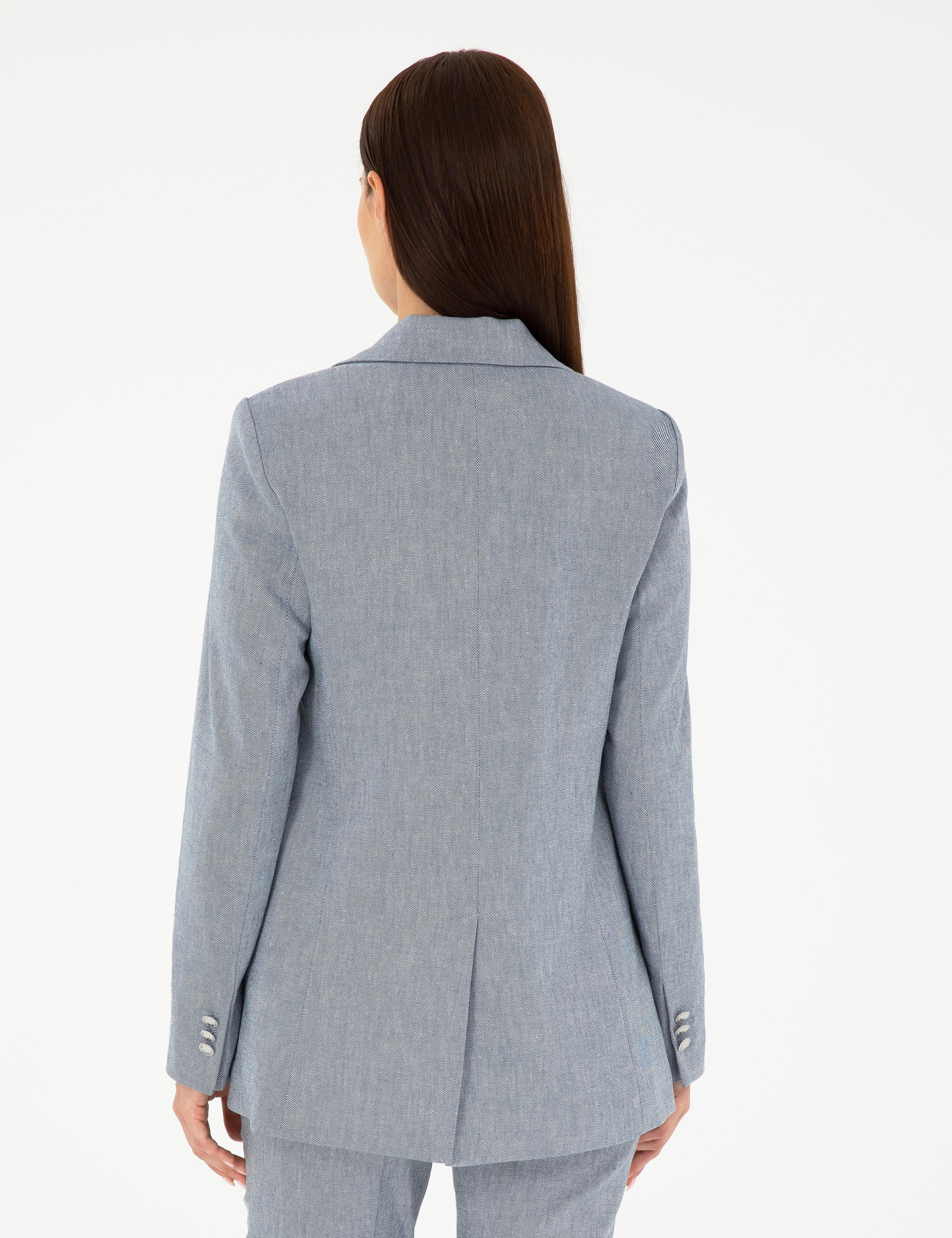 İndigo Slim Fit Keten Karışımlı Ceket