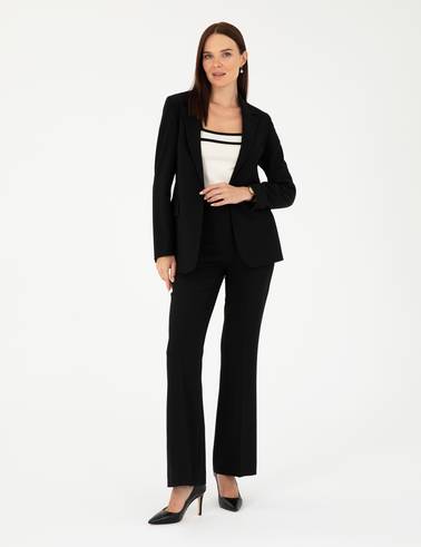 Siyah Flare Fit Kumaş Pantolon