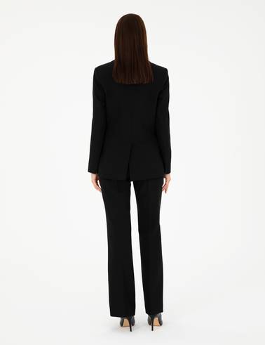 Siyah Flare Fit Kumaş Pantolon