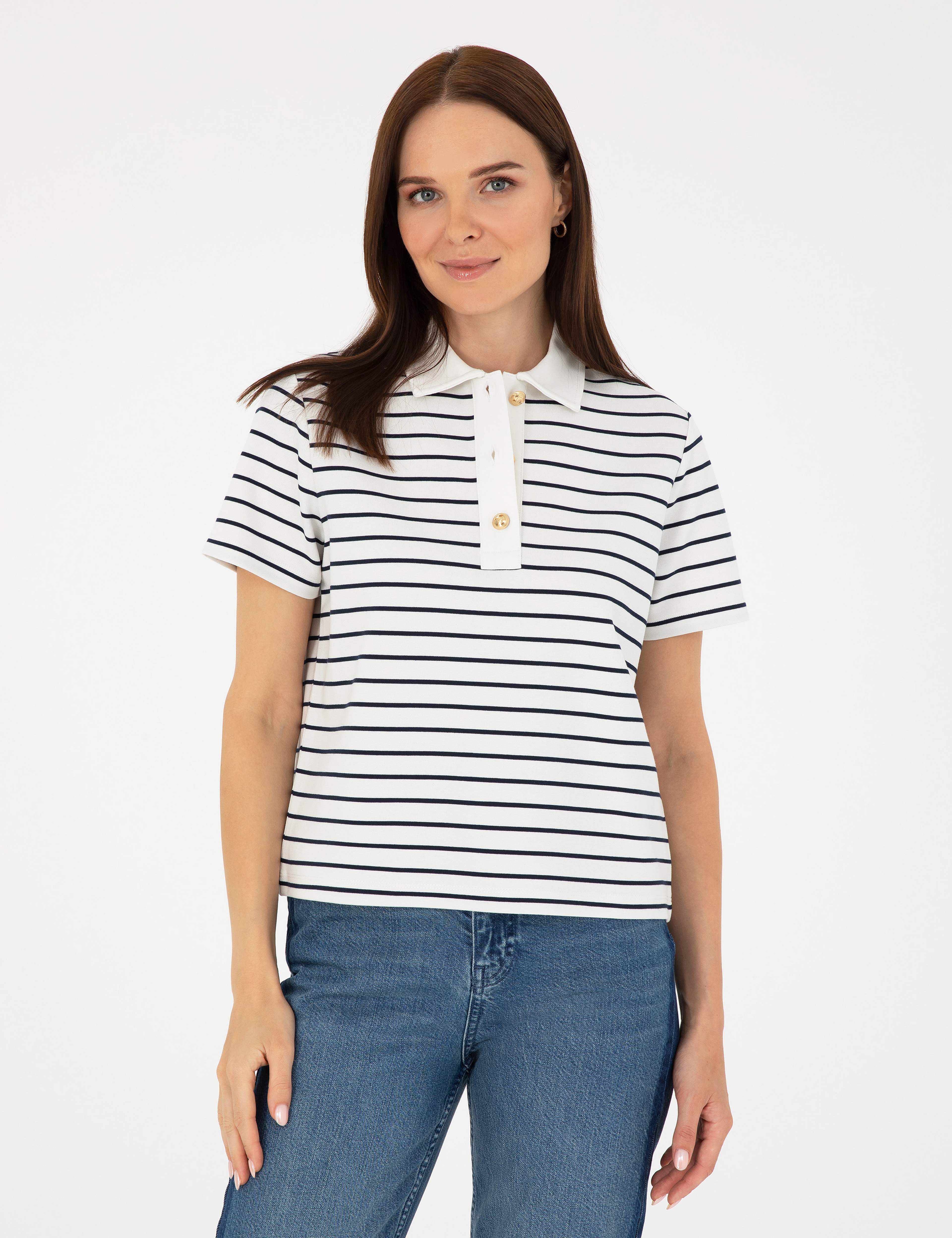 Ekru Regular Fit Polo Yaka Tişört
