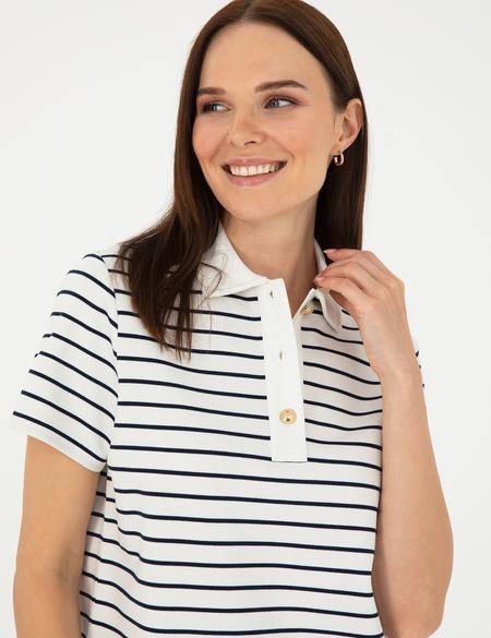 Ekru Regular Fit Polo Yaka Tişört - 50284063004