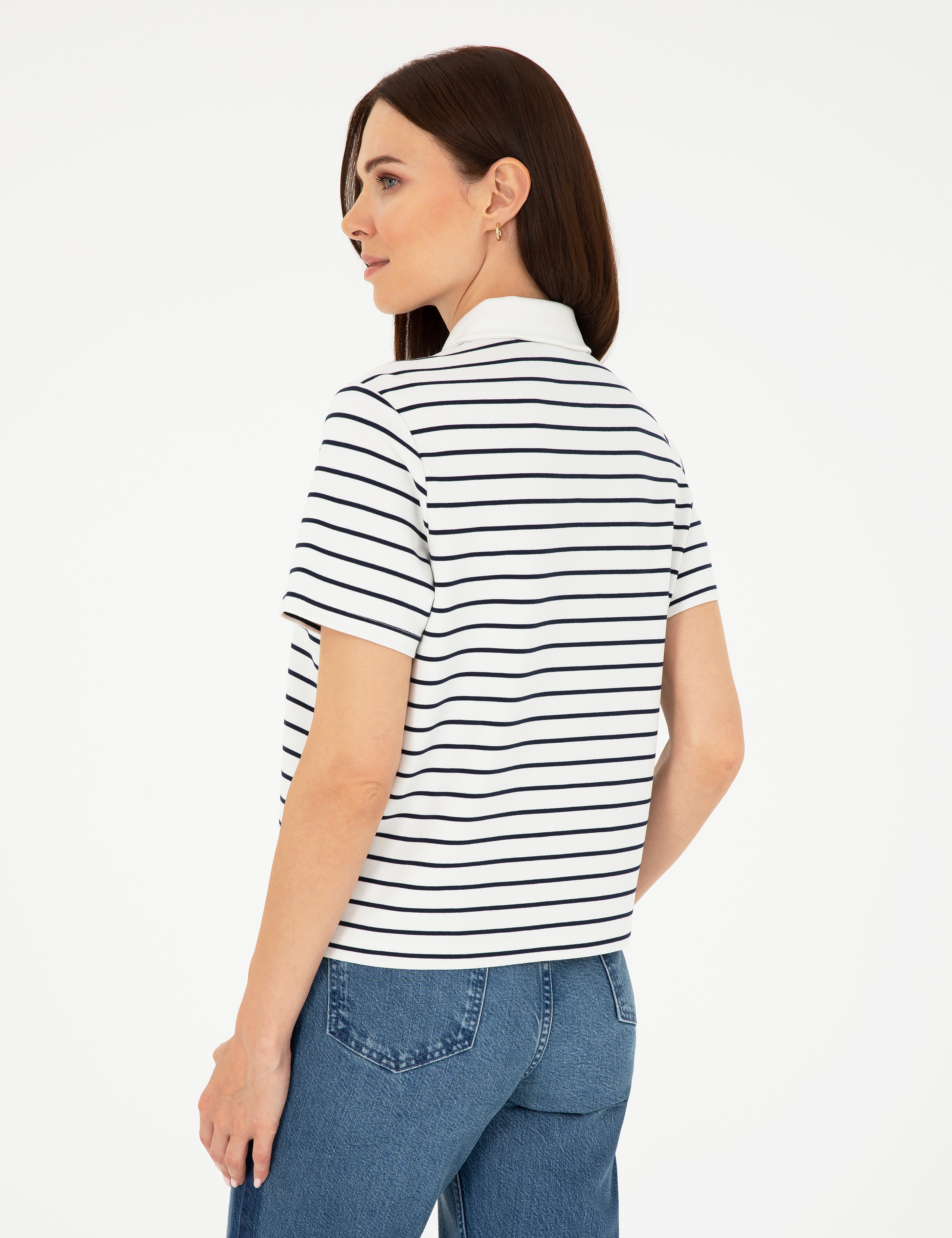 Ekru Regular Fit Polo Yaka Tişört - Image 5