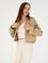 Bej Crop Top Uzun Kollu Gömlek
