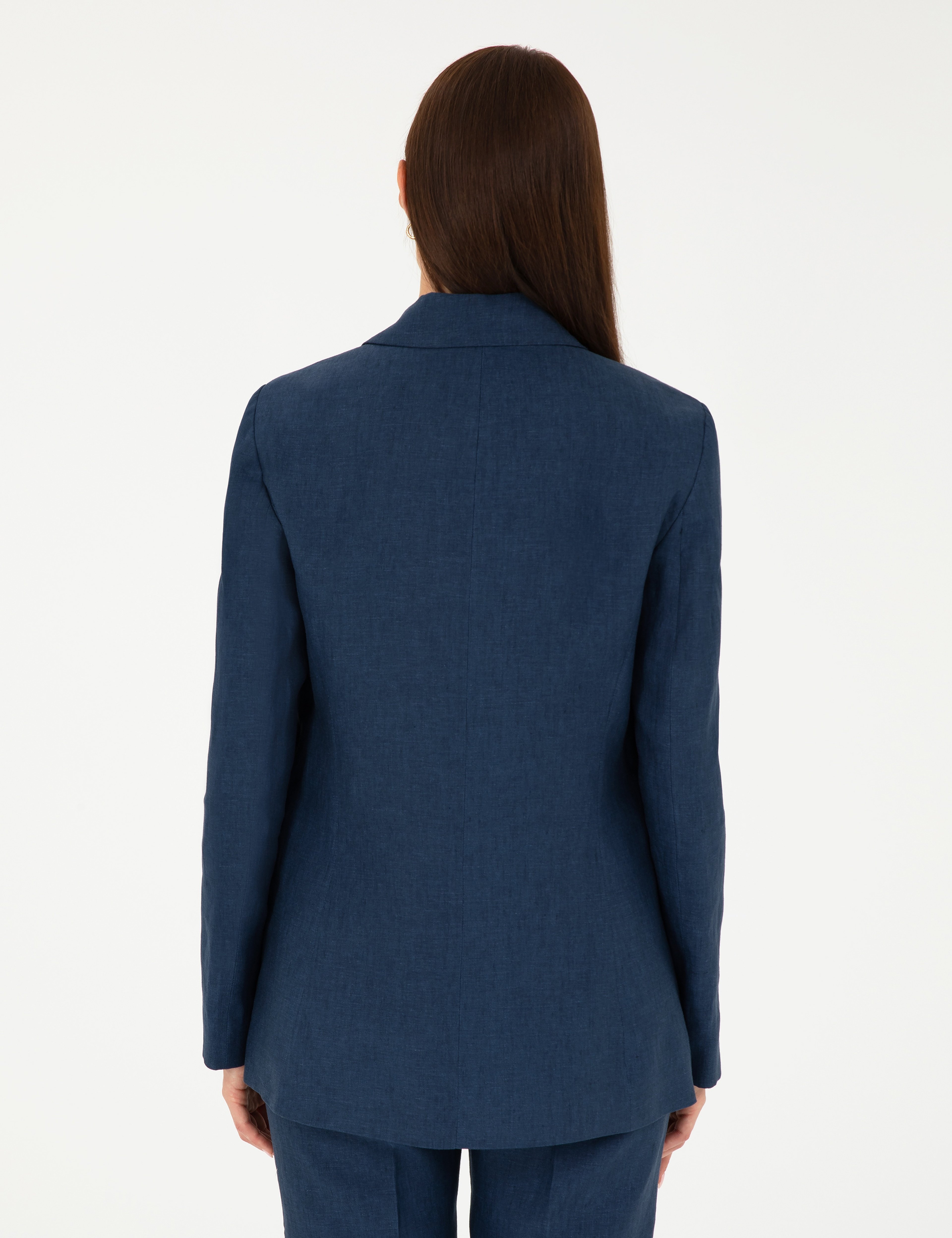 Lacivert Regular Fit Keten Ceket