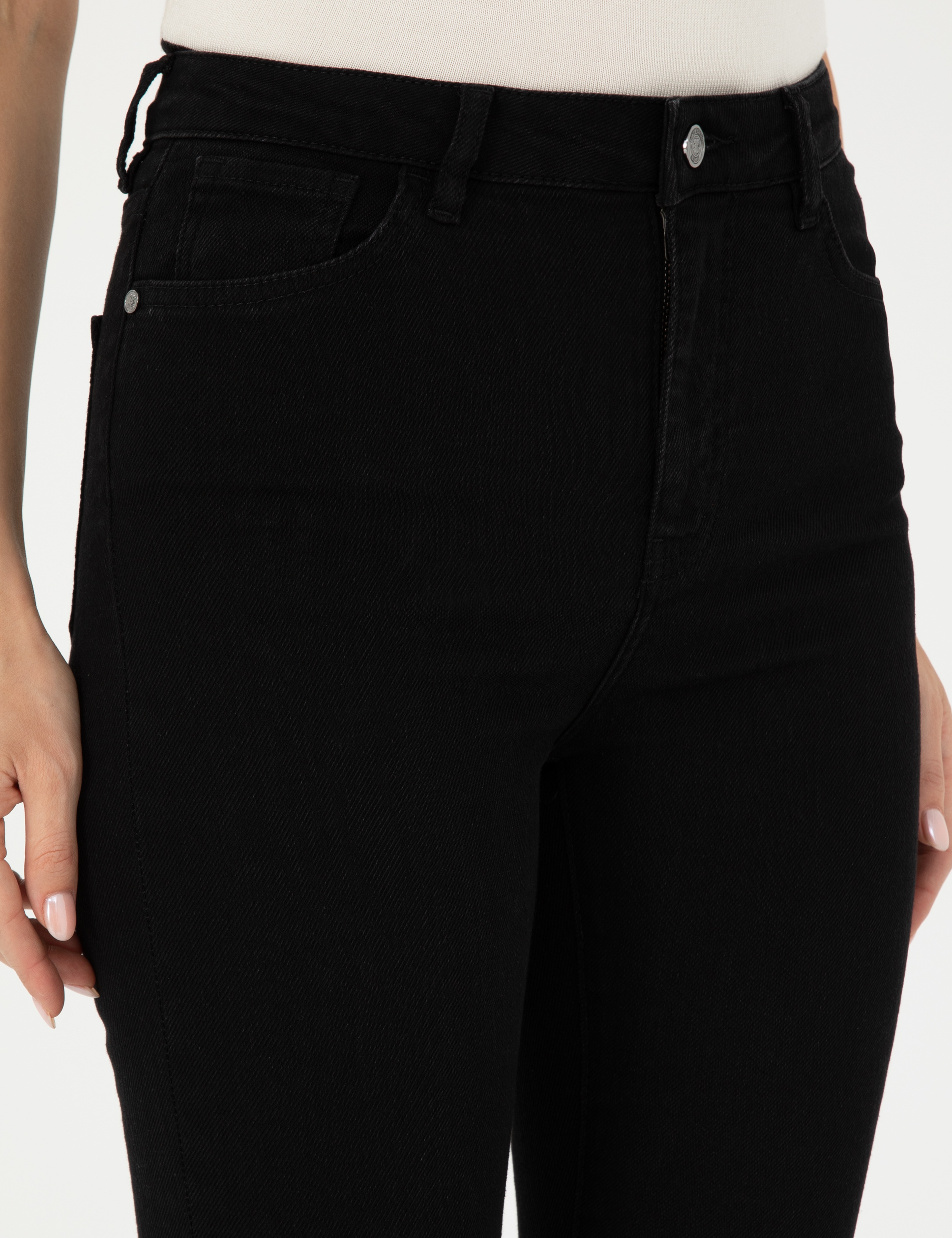 Siyah Skinny Fit Jean Pantolon - Image 5