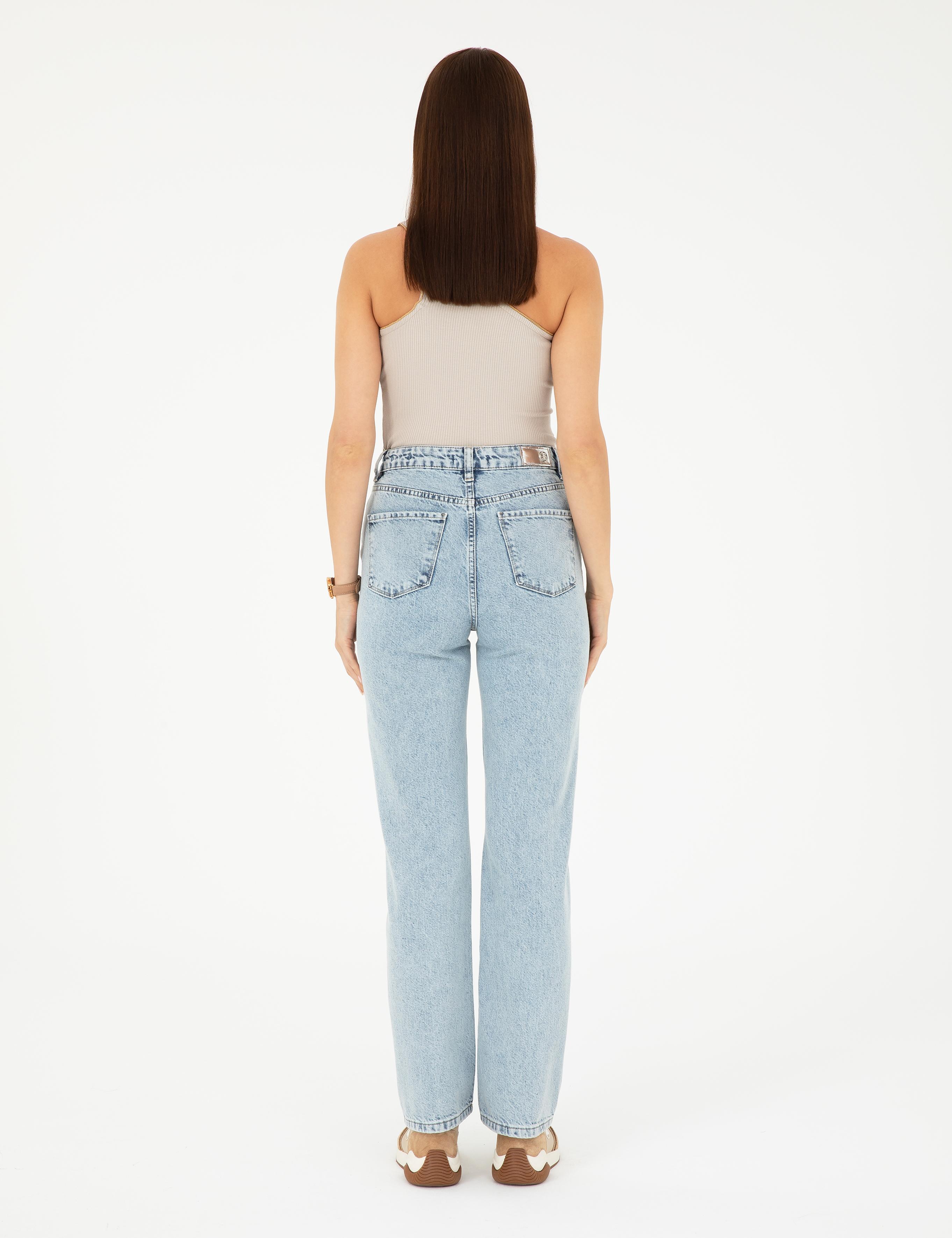 Açık Mavi Straight Fit Jean Pantolon