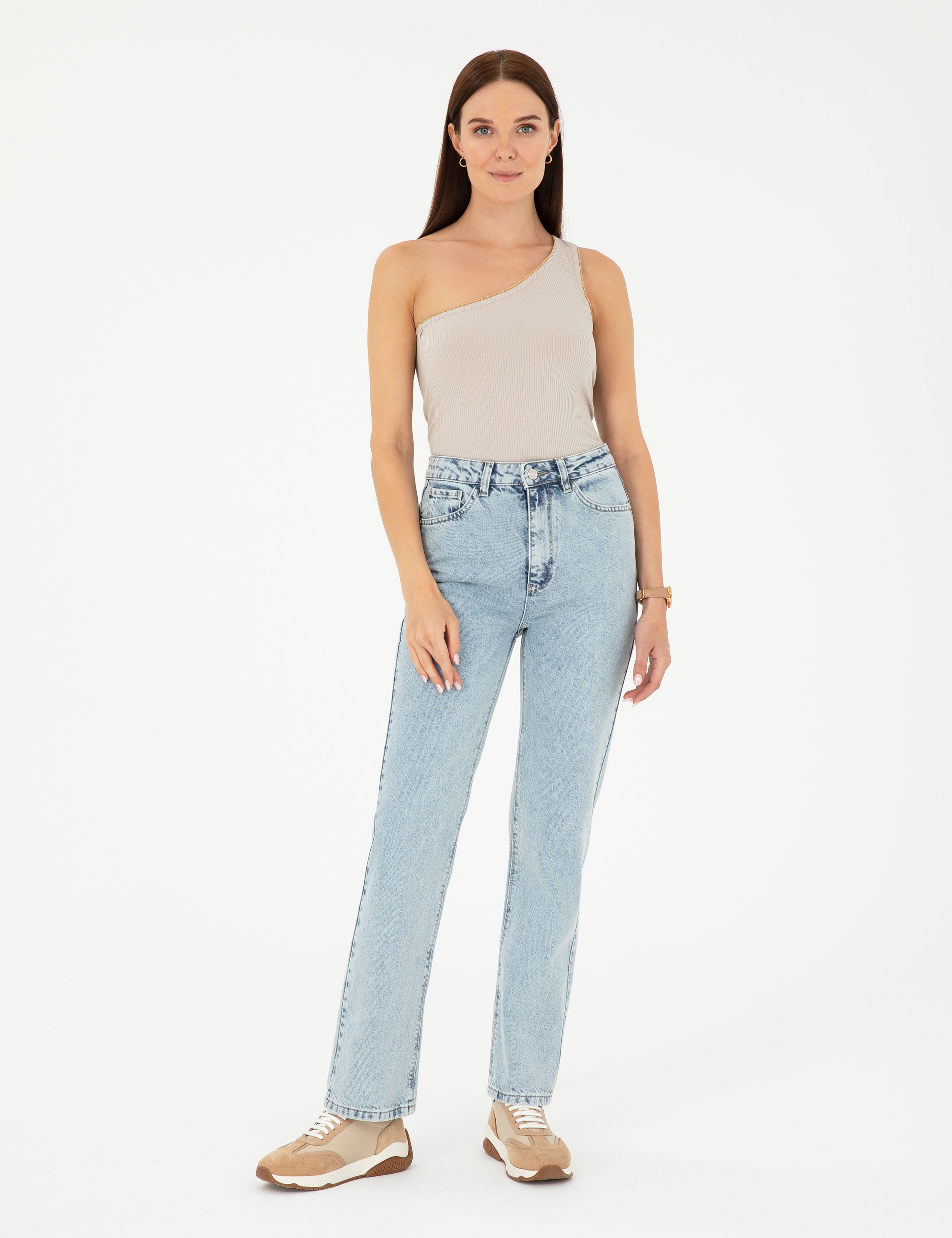 Açık Mavi Straight Fit Jean Pantolon