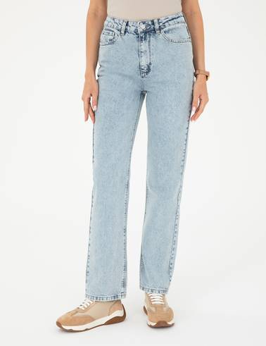 Açık Mavi Straight Fit Jean Pantolon
