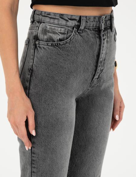Antrasit Mom High Waist Fit Jean Pantolon - 50284091001