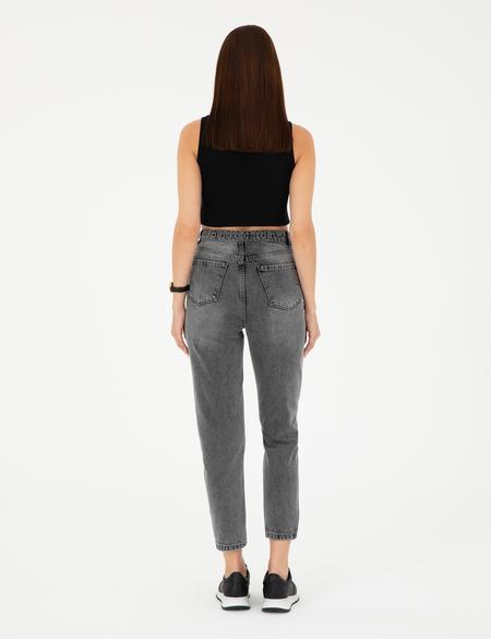 Antrasit Mom High Waist Fit Jean Pantolon - 50284091001