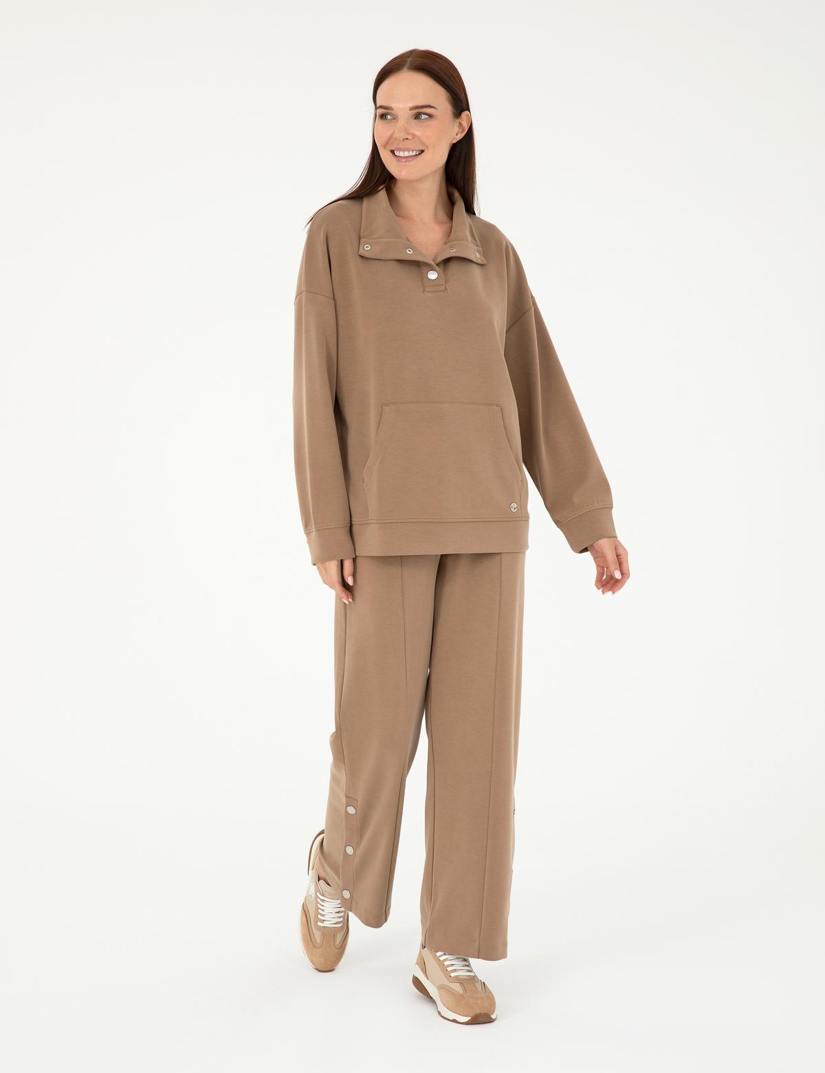 Kahverengi Flare Fit Eşofman Altı - 50256181021