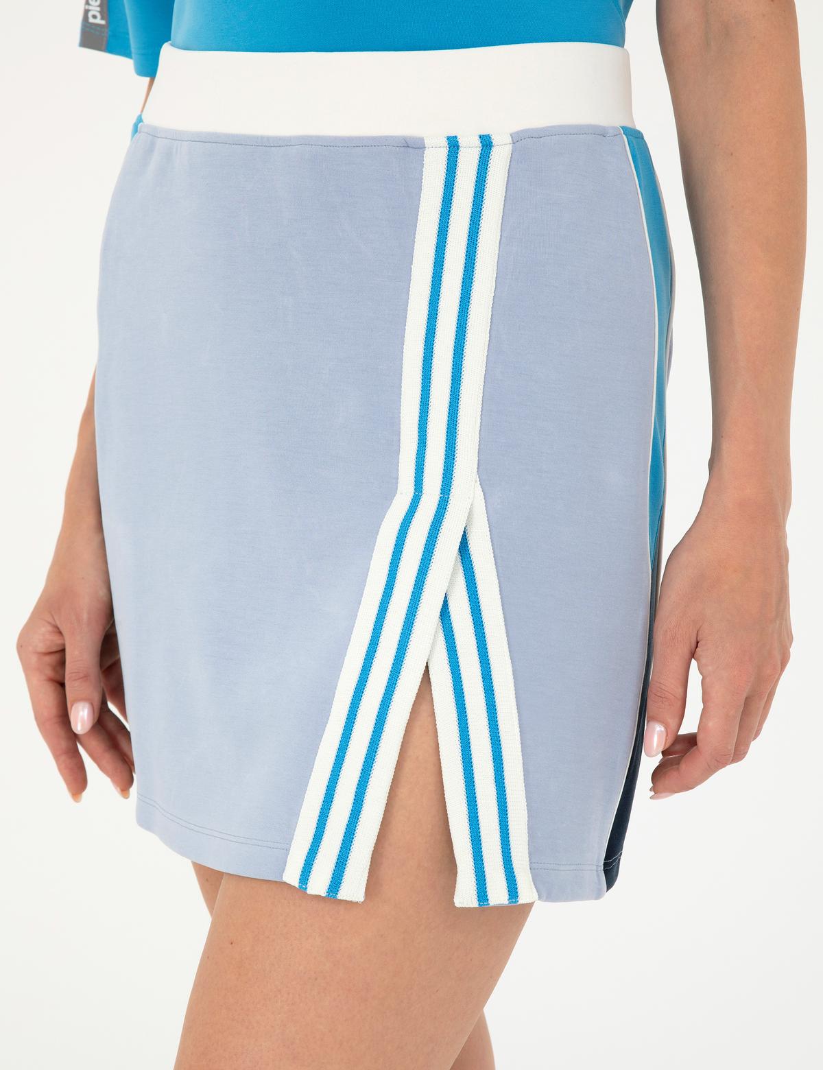 Mavi A Kesim Örme Etek - 50284732003