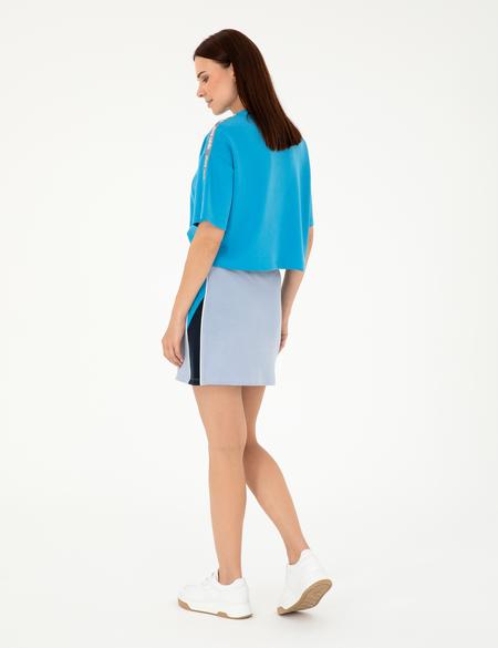 Mavi A Kesim Örme Etek - 50284732003