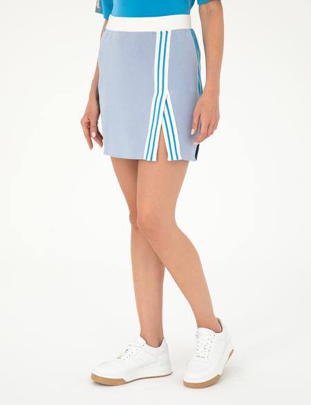 Mavi A Kesim Örme Etek - 50284732003