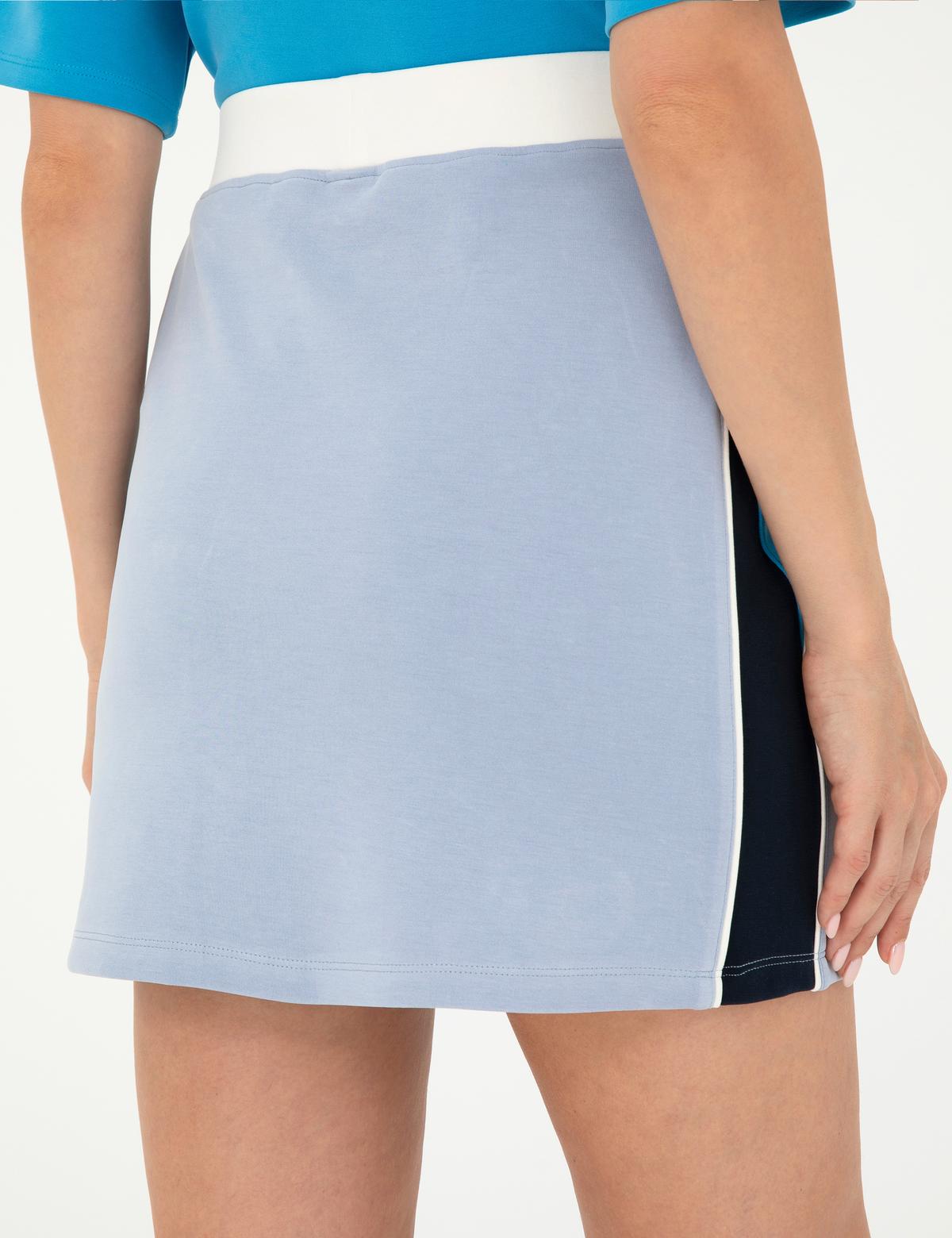 Mavi A Kesim Örme Etek - 50284732003