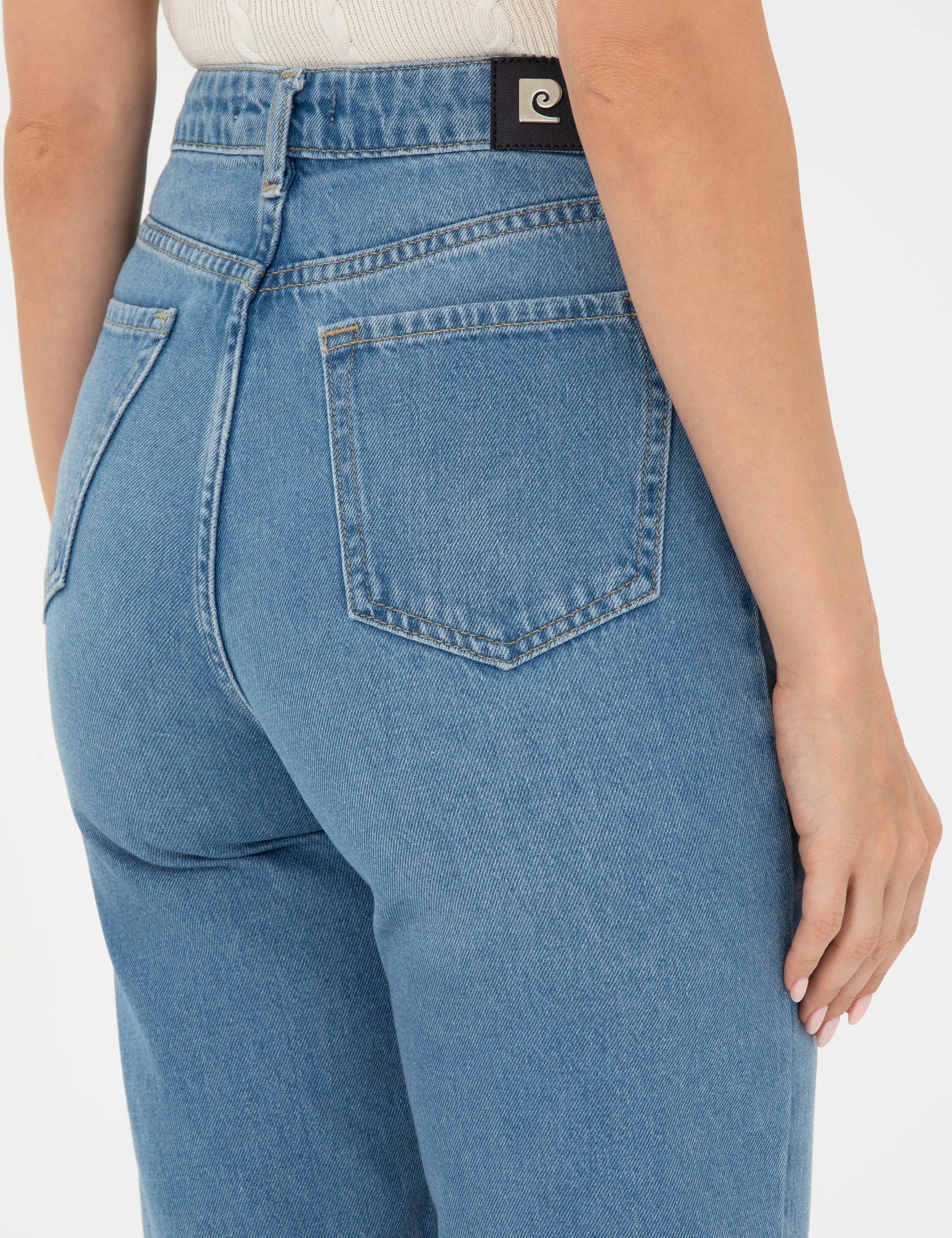 Açık Mavi Mom Fit Jean Pantolon