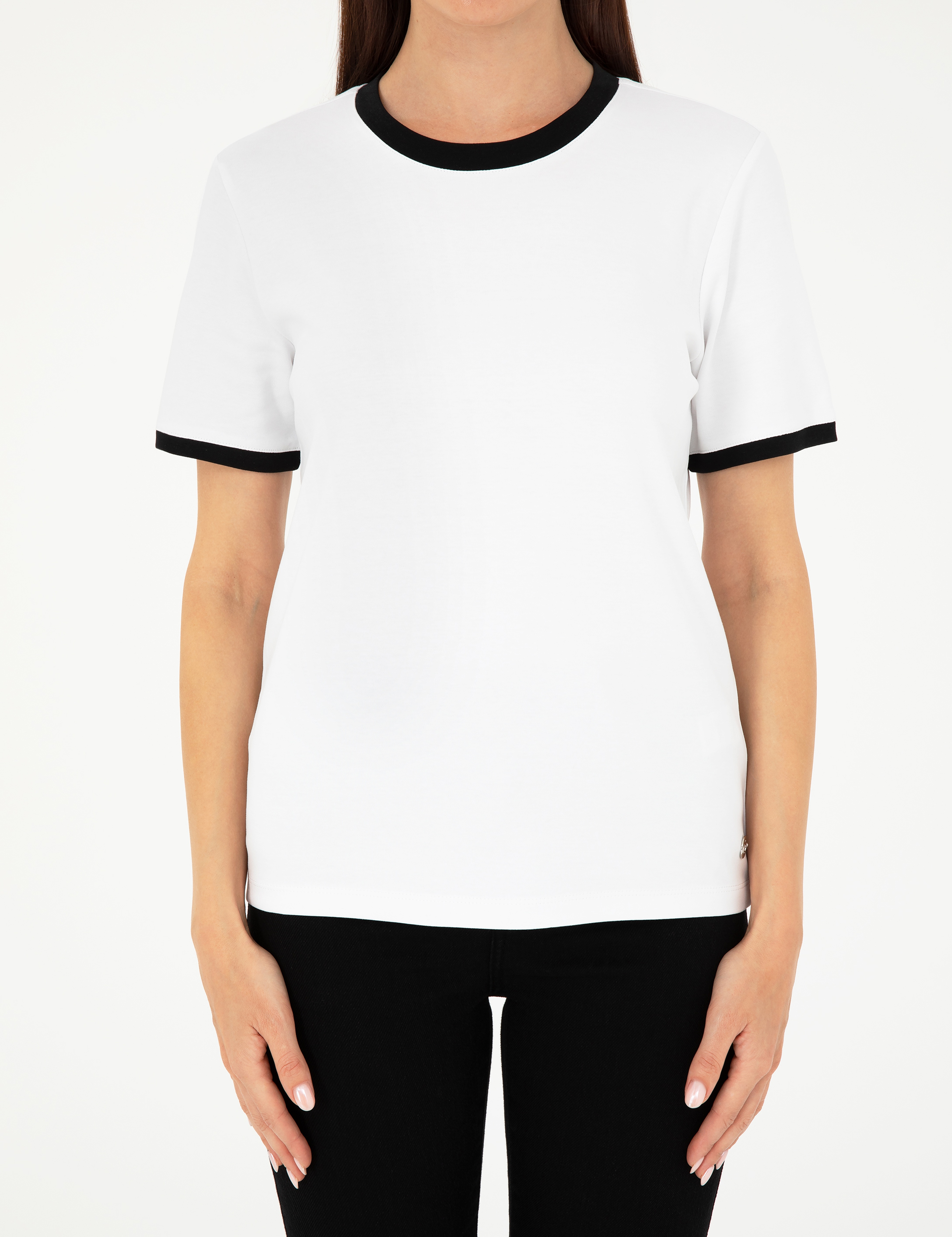Beyaz Slim Fit Tişört - Image 6