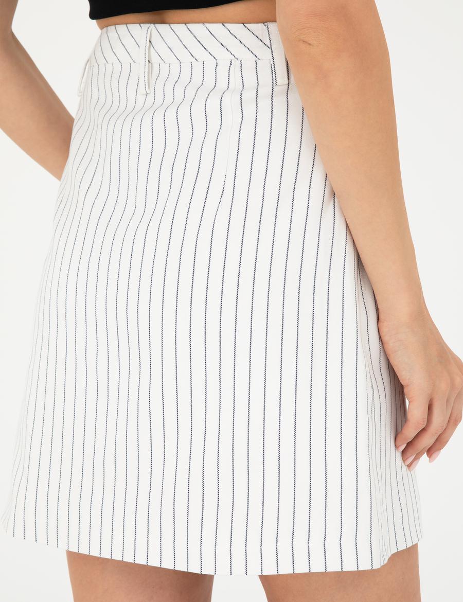 Ekru A Kesim Dokuma Etek