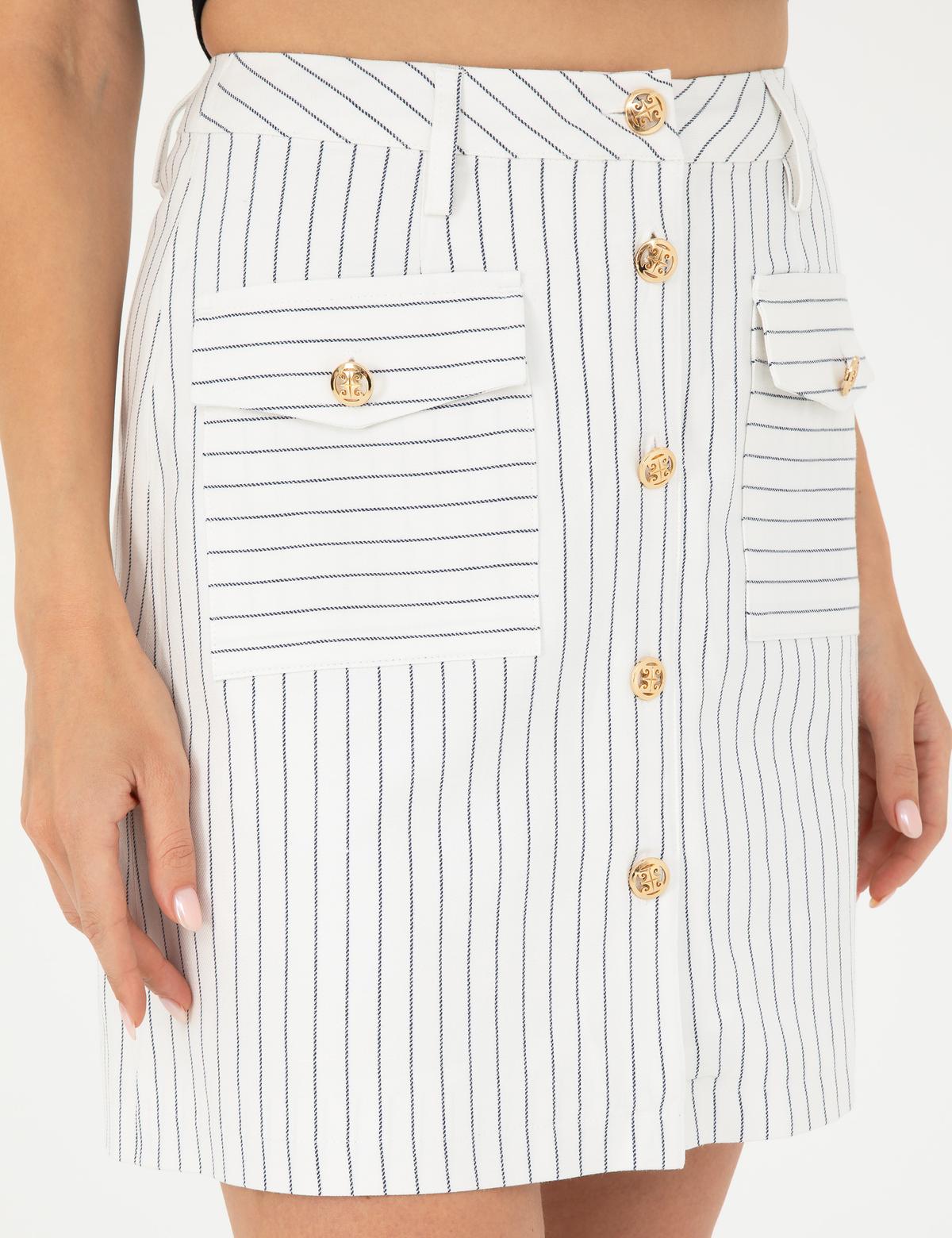 Ekru A Kesim Dokuma Etek - 50284023025