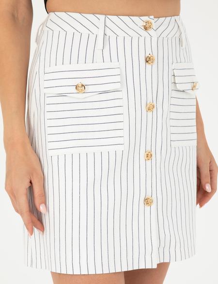 Ekru A Kesim Dokuma Etek - 50284023025