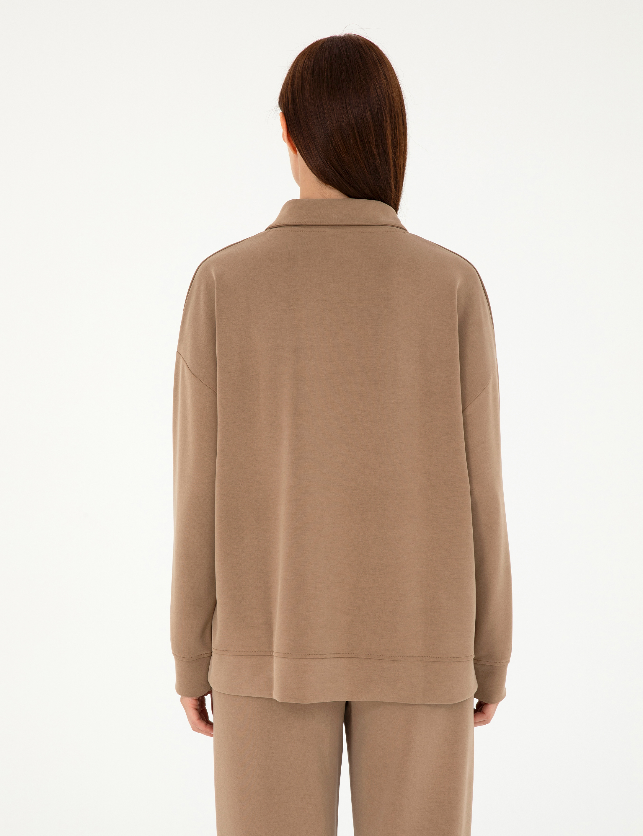 Kahverengi Oversize Sweatshirt - Image 5