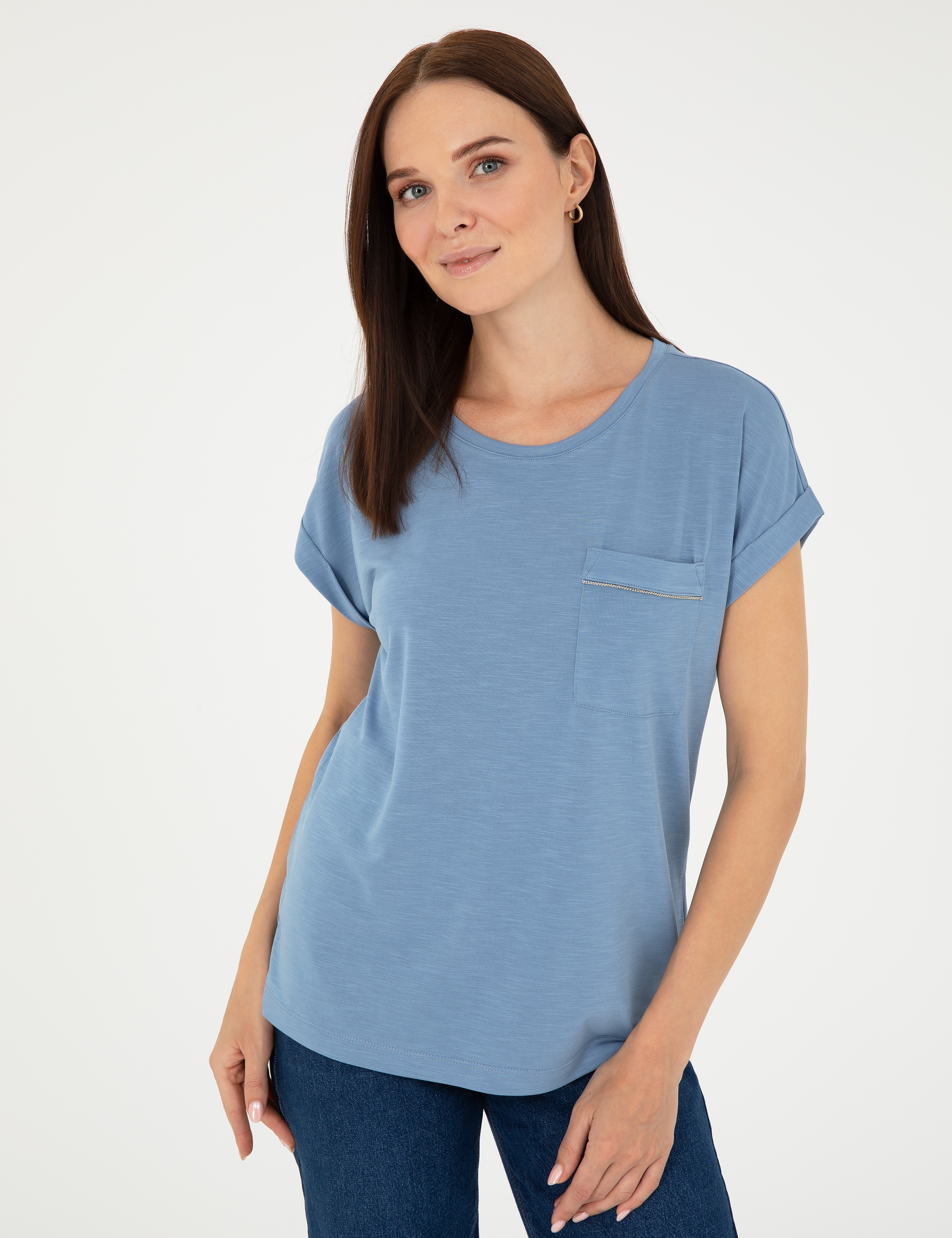 İndigo Regular Fit Cepli Tişört