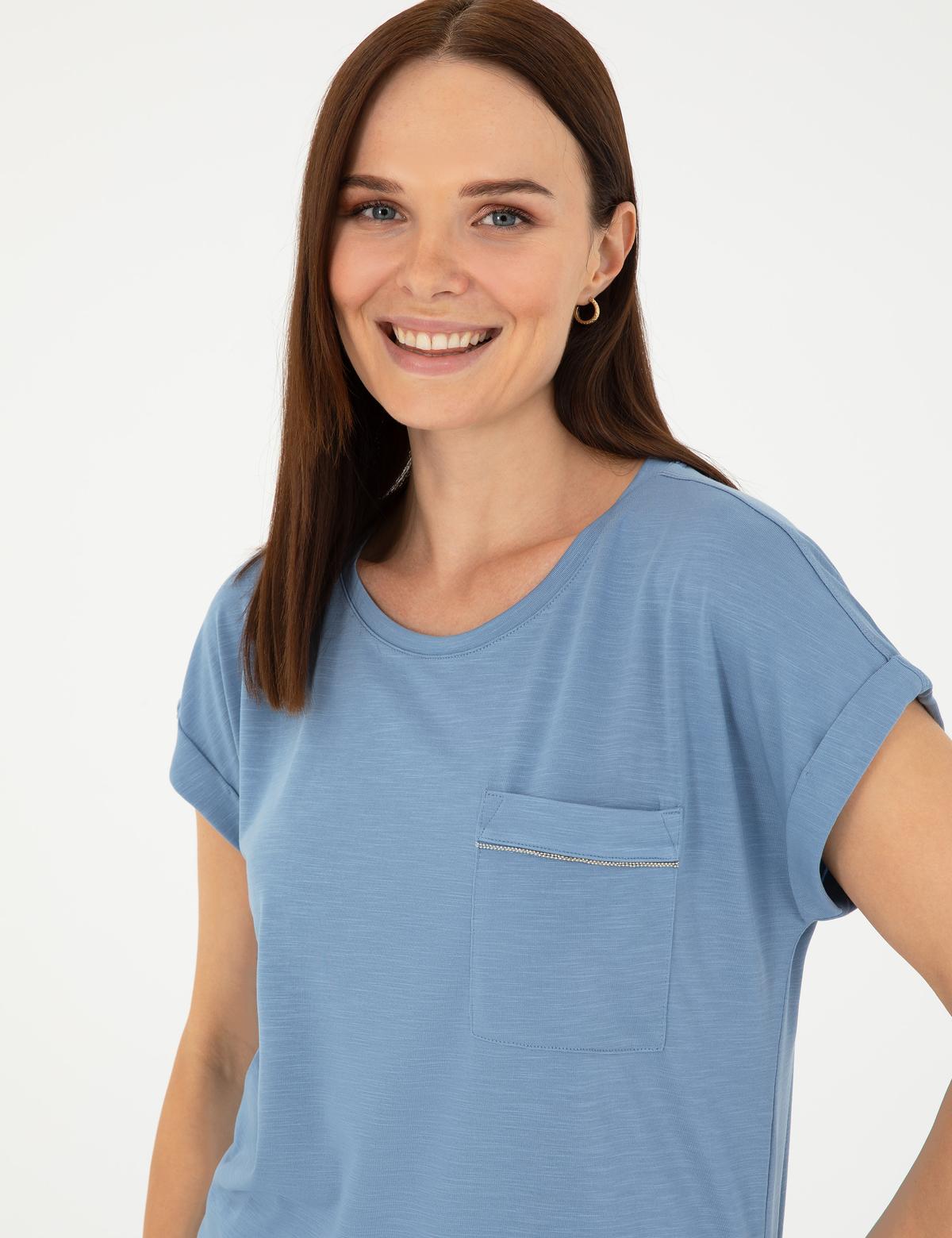 İndigo Regular Fit Cepli Tişört - 50283449012