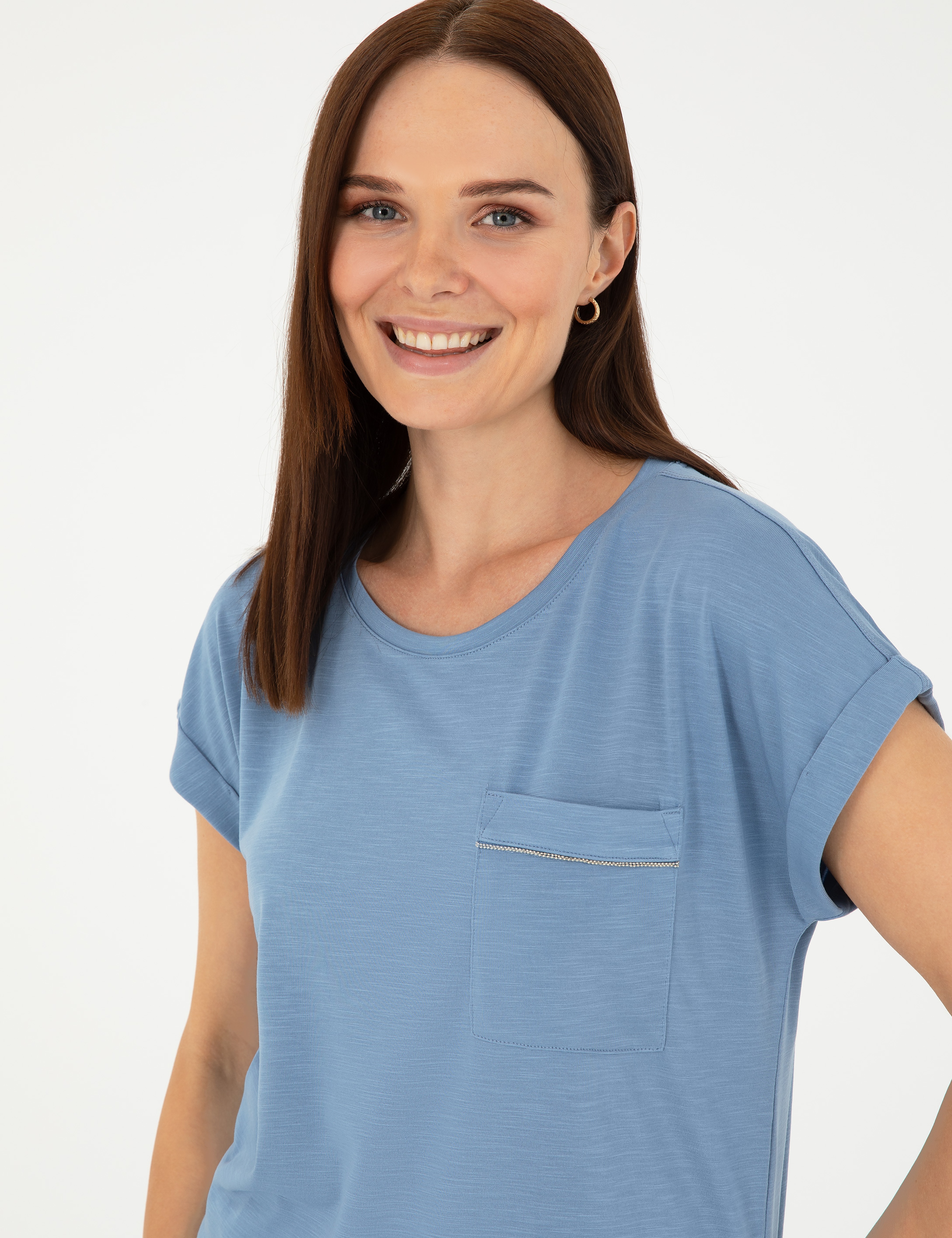 İndigo Regular Fit Cepli Tişört