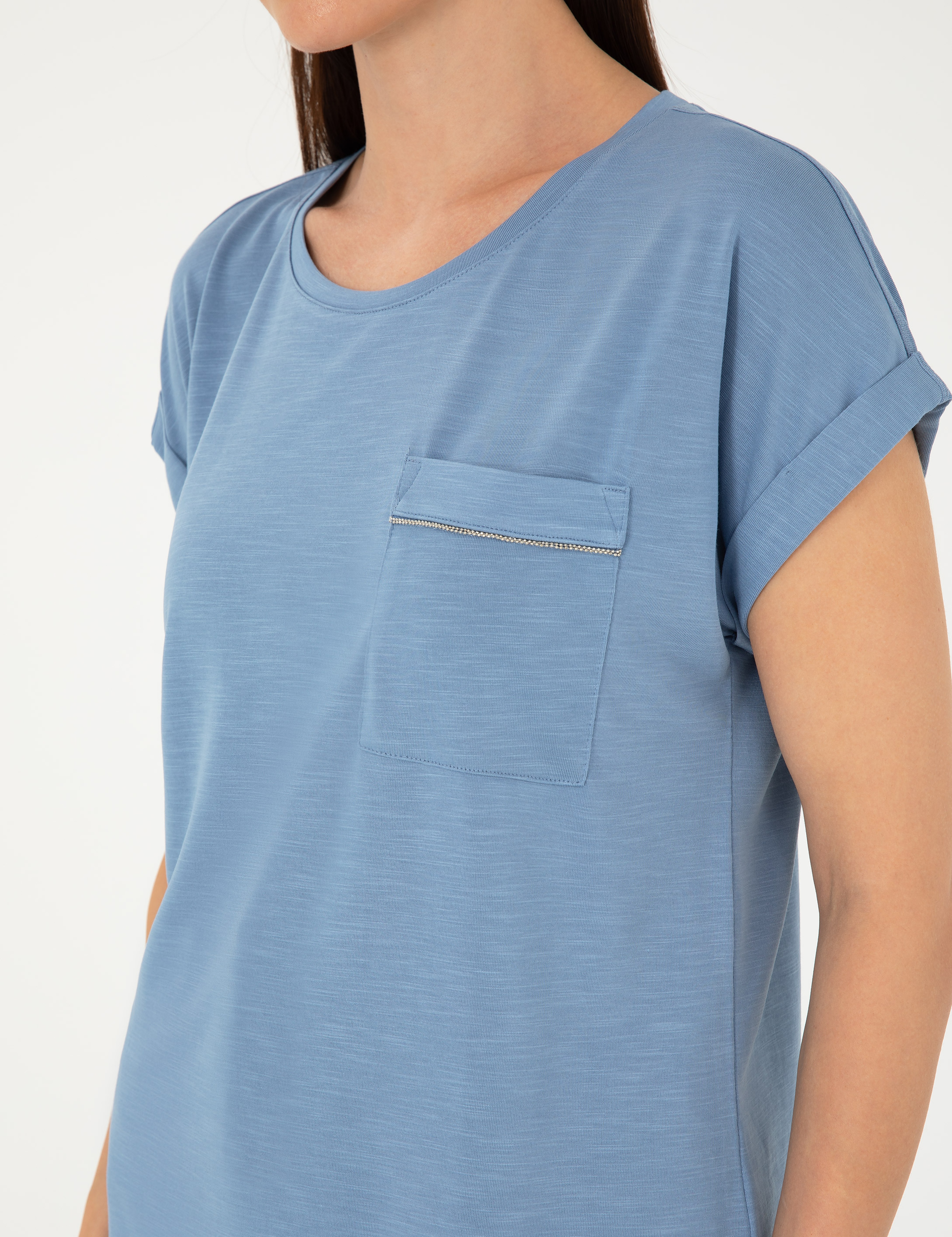 İndigo Regular Fit Cepli Tişört - Image 7