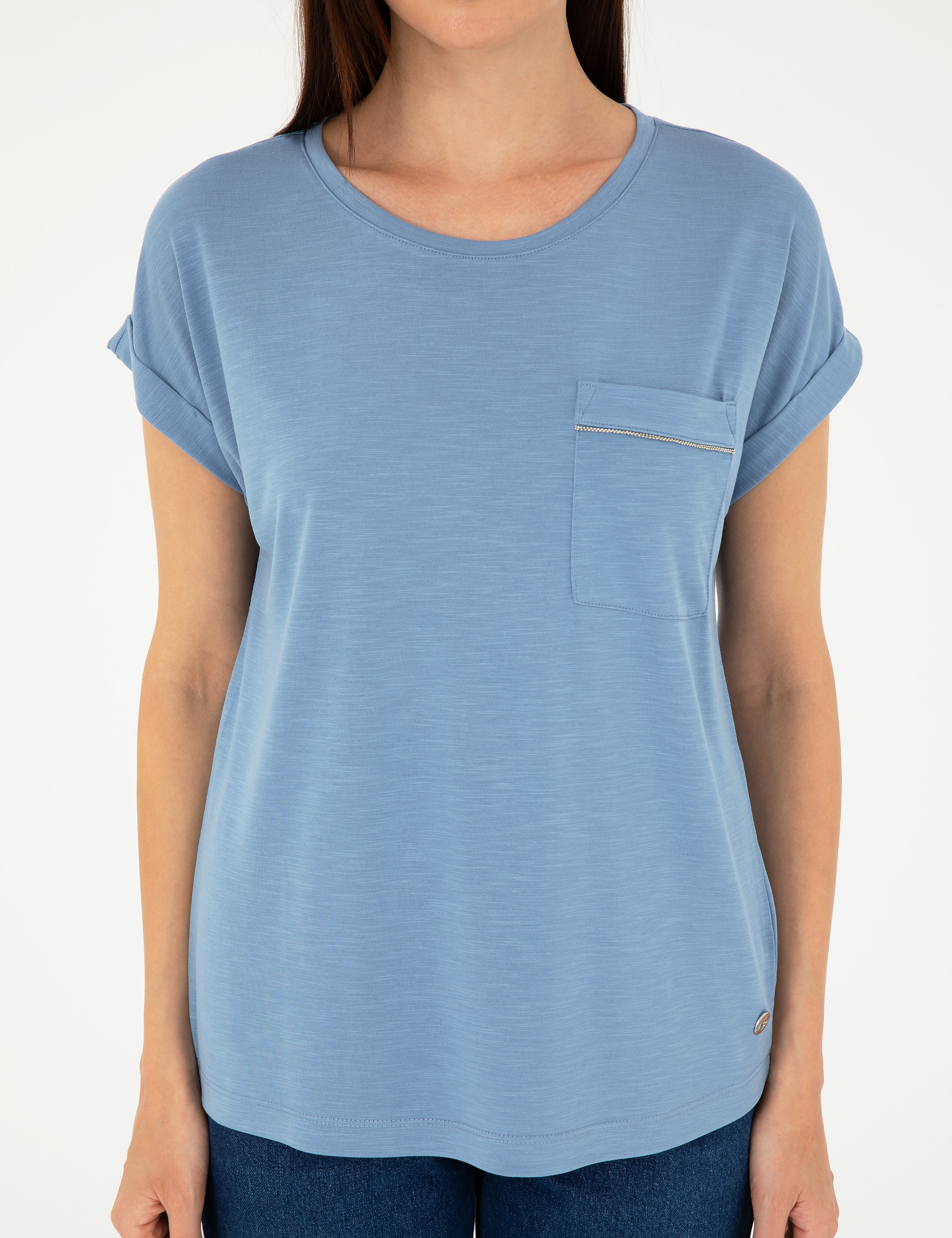İndigo Regular Fit Cepli Tişört - Image 6