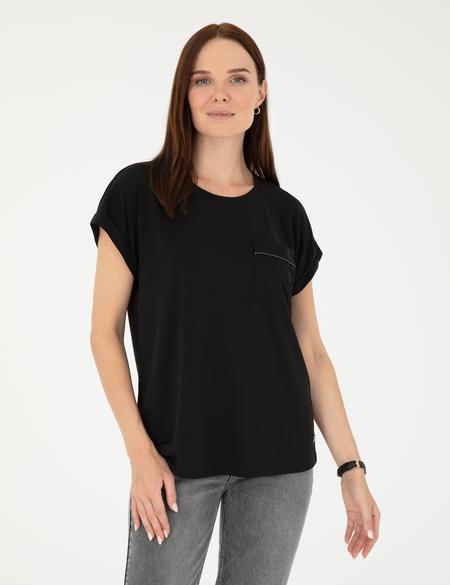 Siyah Regular Fit Cepli Tişört - 50283449050