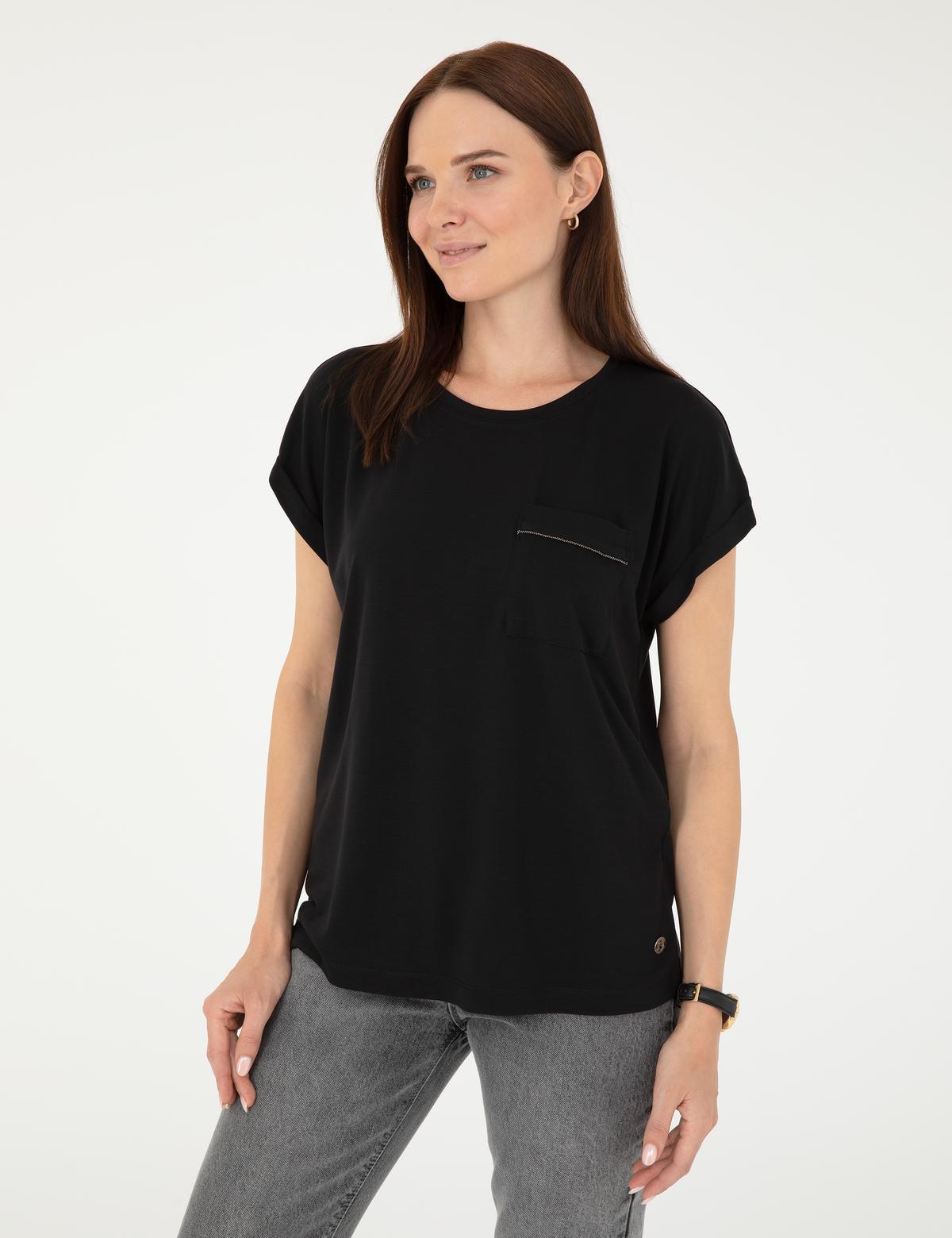 Siyah Regular Fit Cepli Tişört - 50283449050