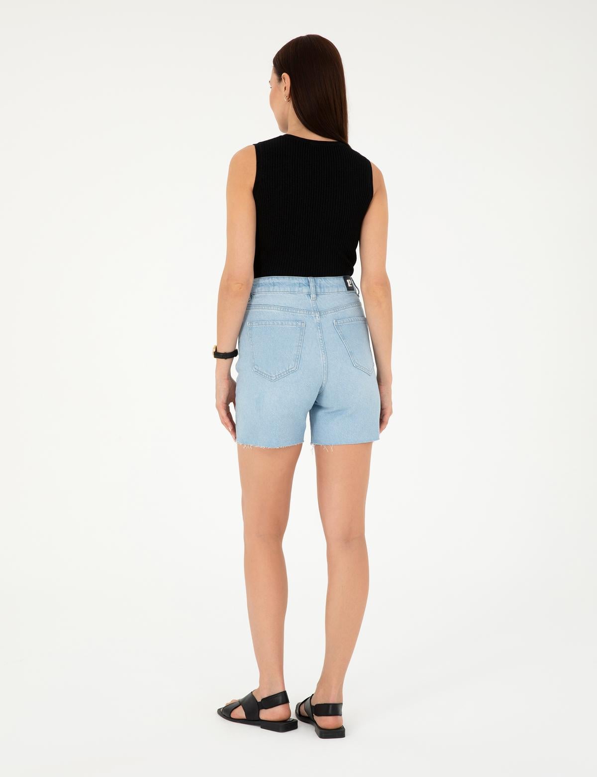 Açık Mavi Jean Bermuda Şort - 50284156011