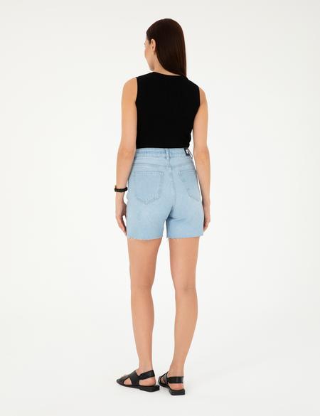 Açık Mavi Jean Bermuda Şort - 50284156011