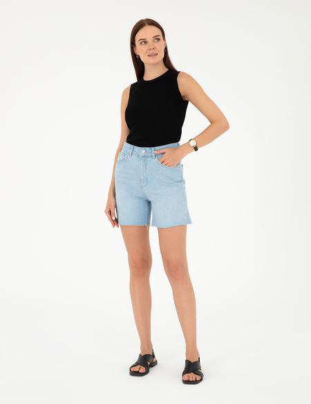 Açık Mavi Jean Bermuda Şort - 50284156011