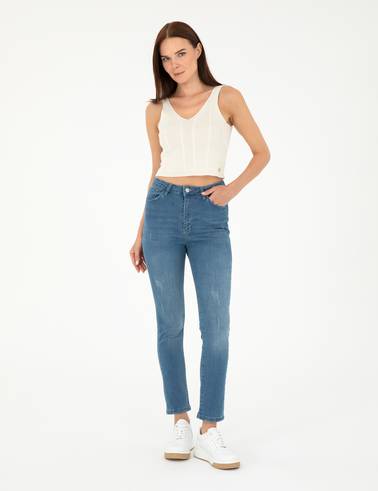 Açık Mavi Slim Fit Jean Pantolon