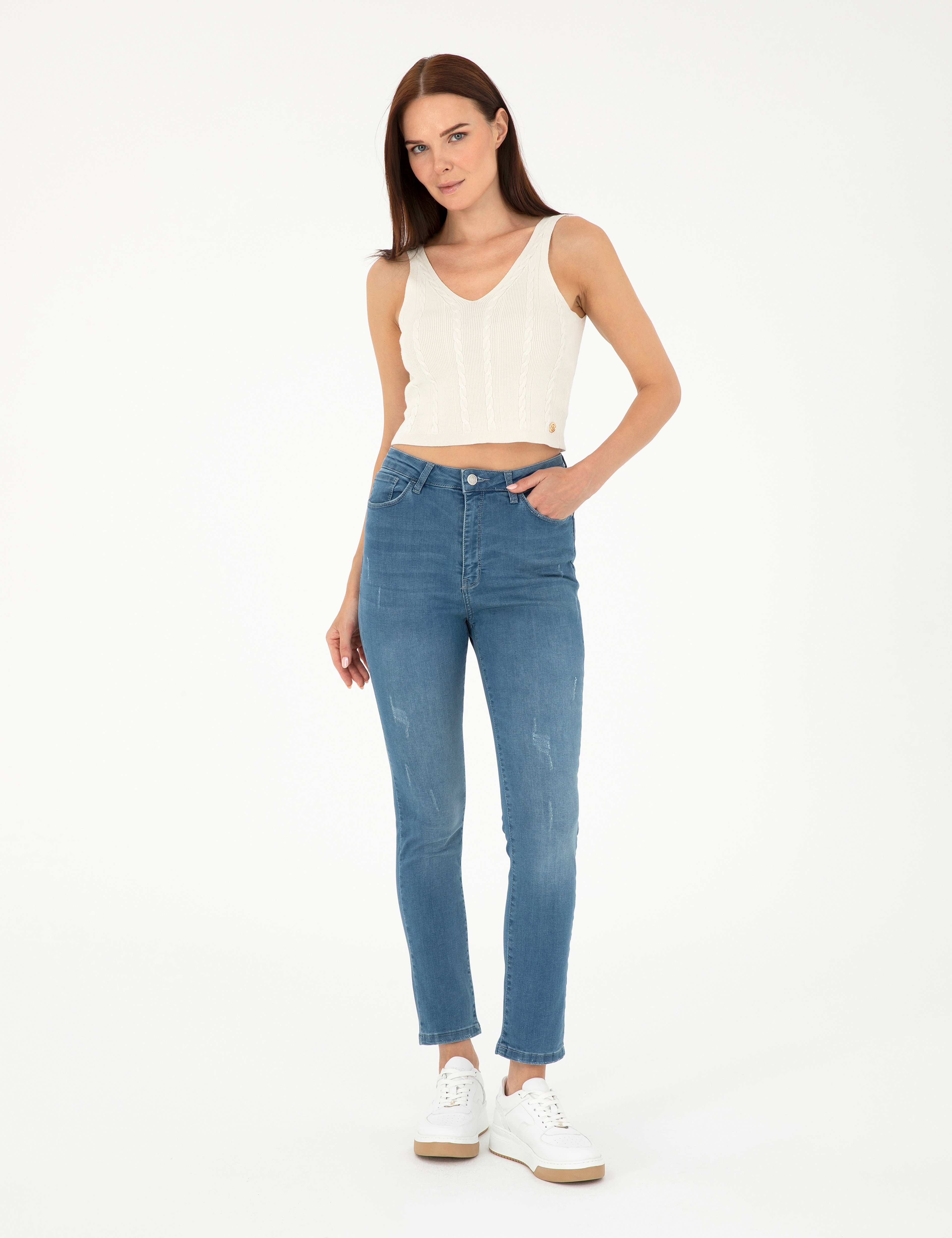Açık Mavi Slim Fit Jean Pantolon - Image 3