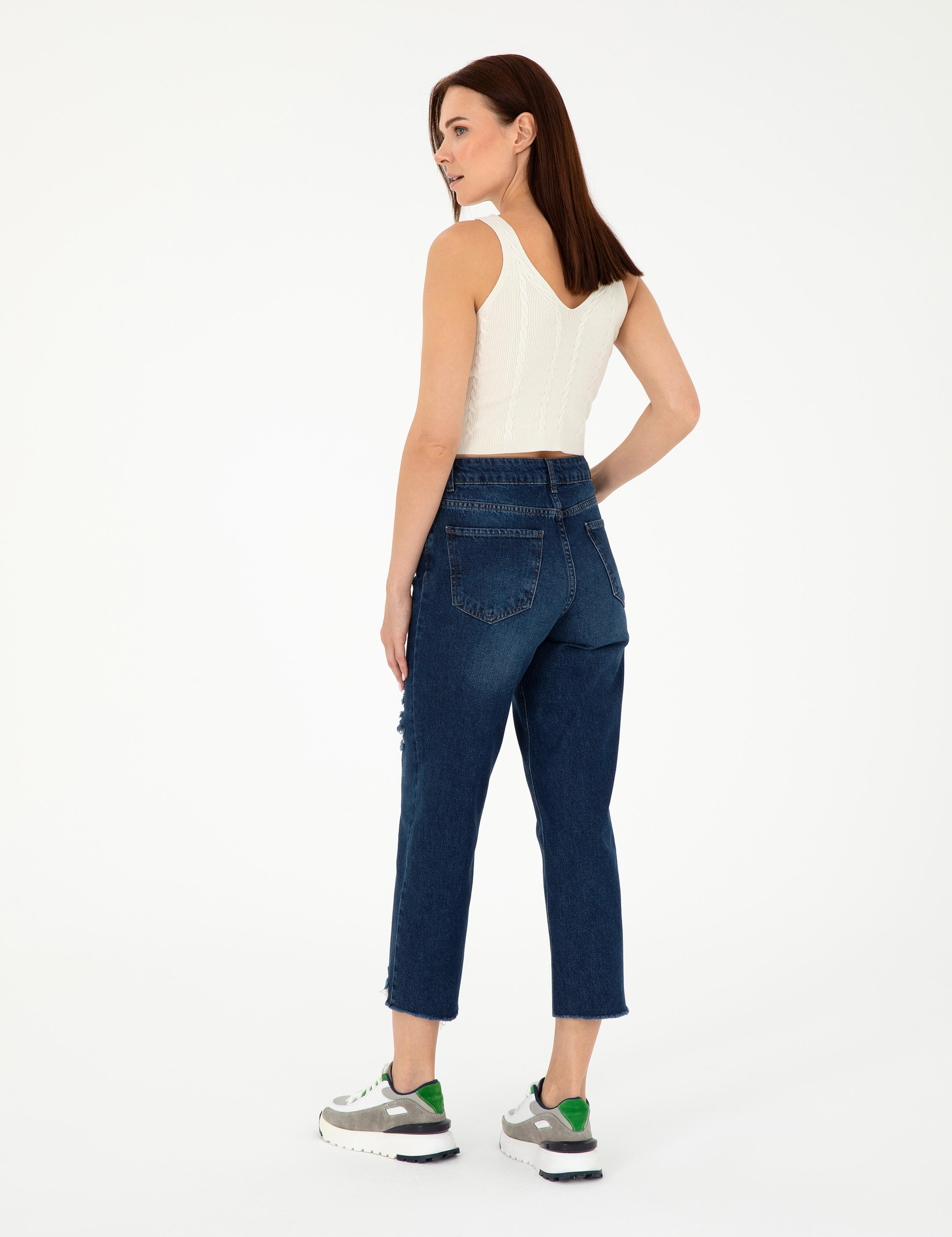 Koyu İndigo Jean Pantolon